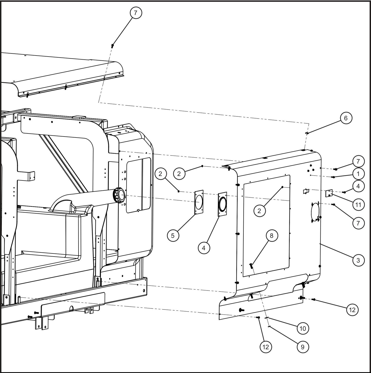 Single Poly Fuel Tank Right Rear Side Burner Panel Assembly Parts for Maxi-Heat 1MBTU (36-000001 to 36-999999) by Allmand