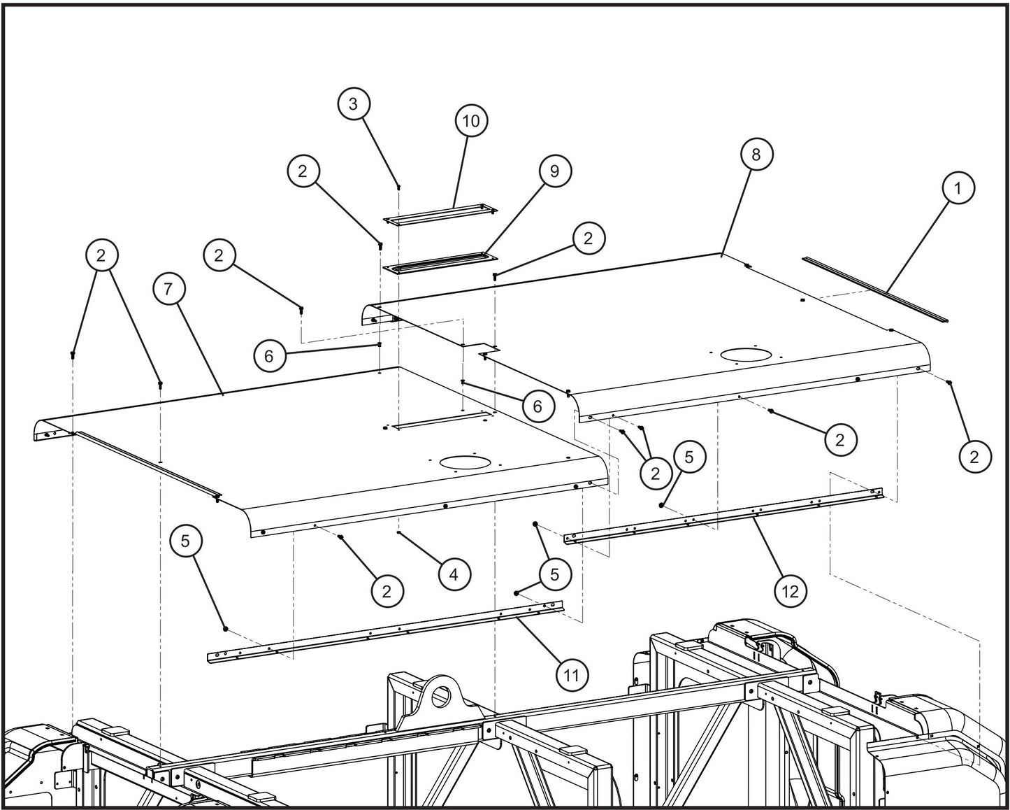 Roof Panels l Assembly Parts for Maxi-Heat 1MBTU (36-000001 to 36-999999) by Allmand