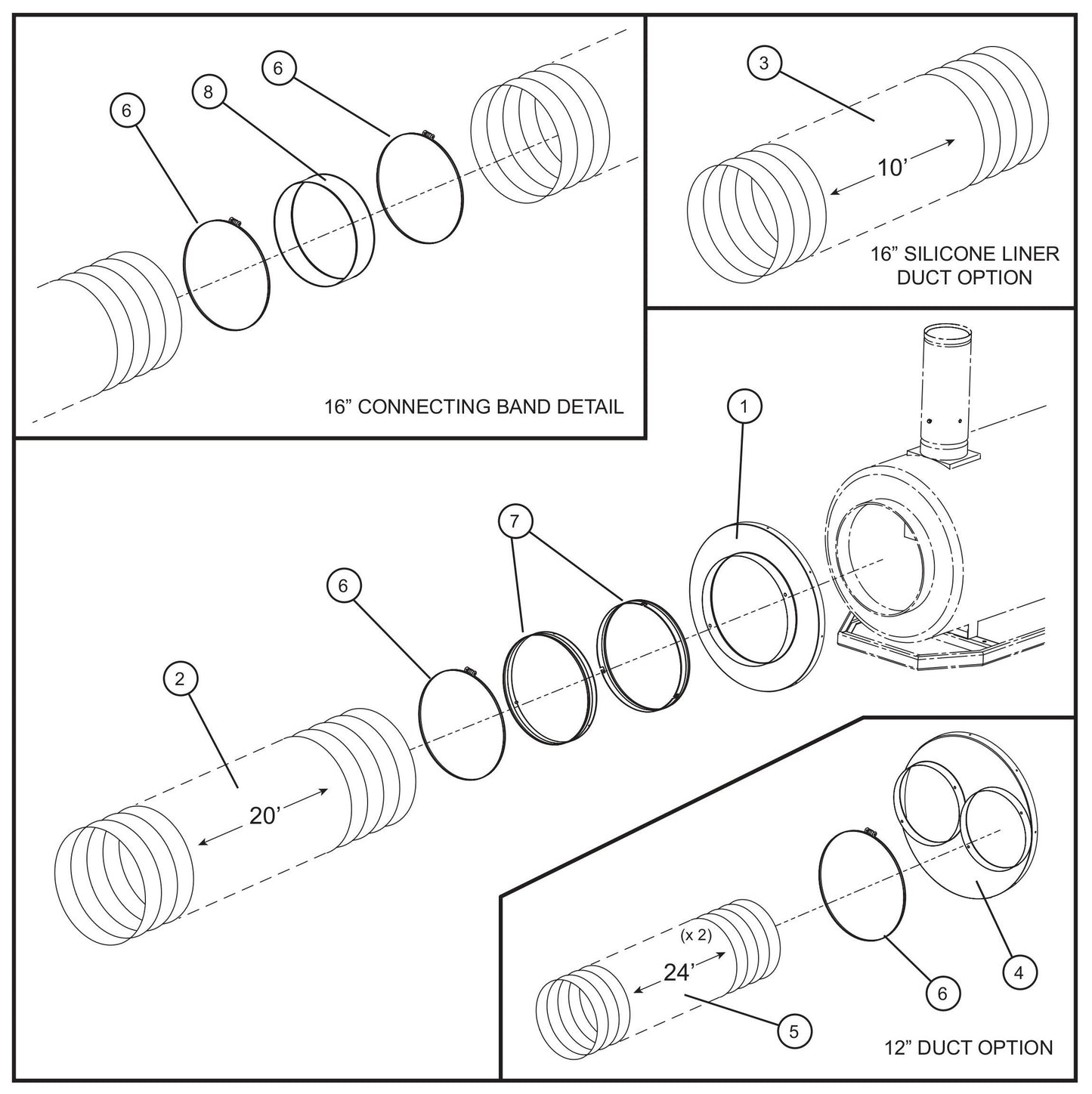 Heater Duct Assembly Parts for MAXI-HEAT MH-1000 (0001MXH12 and UP) by Allmand