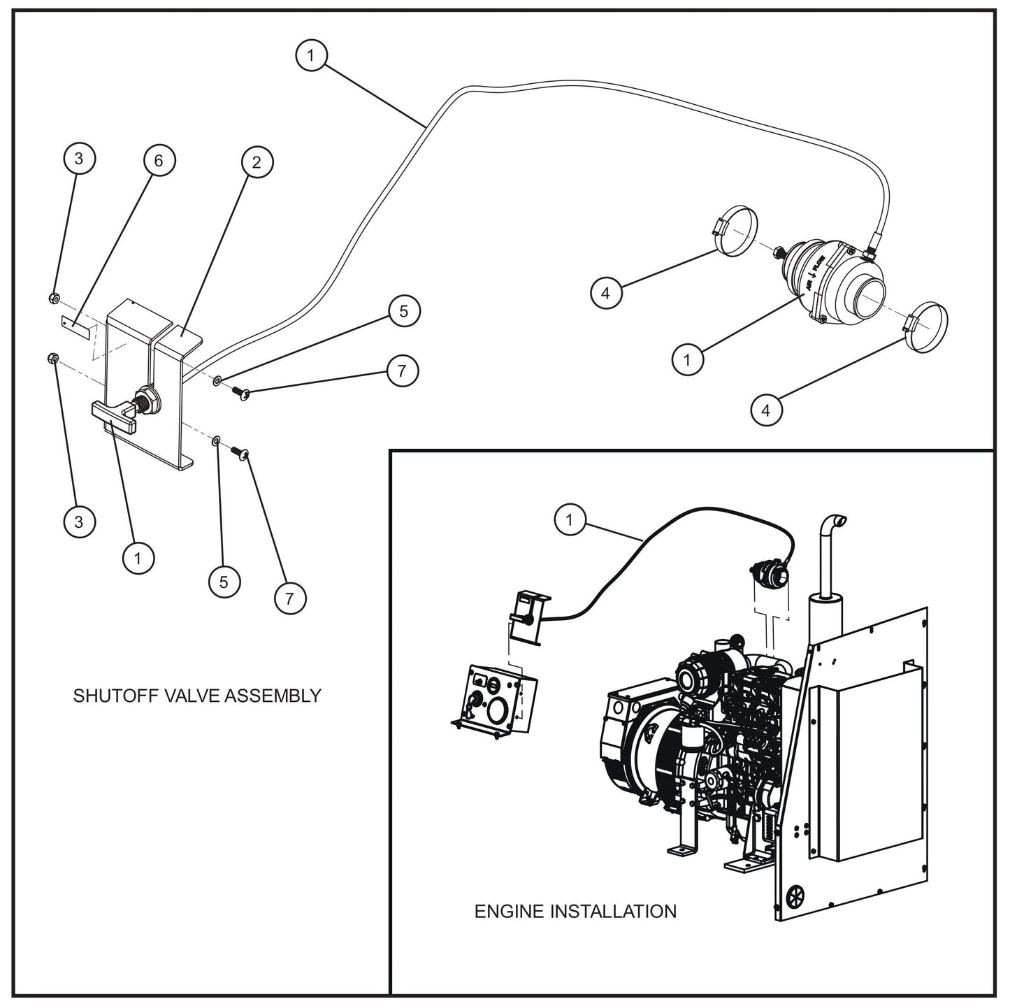 Emergency Air Shutoff CAT C1.5 Assembly Parts for MAXI-HEAT MH-1000 (0001MXH12 and UP) by Allmand