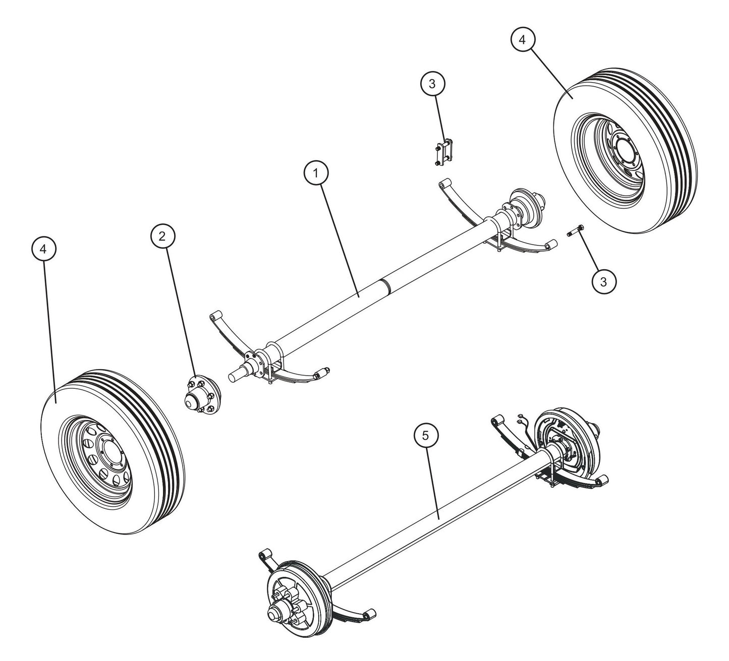 Axle Assembly Parts for MAXI-HEAT MH-1000 (0001MXH12 and UP) by Allmand