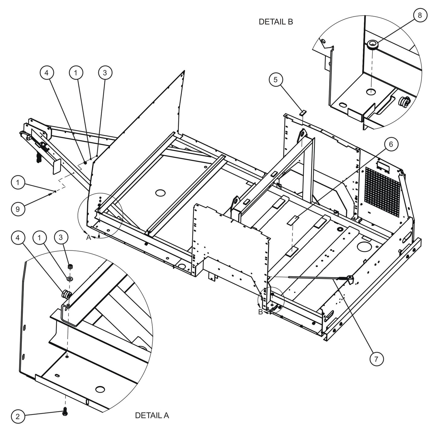 Trailer Base Group (1 of 4) Assembly Parts for MAXI-HEAT MH500iQ (14-000001 to 14-999999) by Allmand