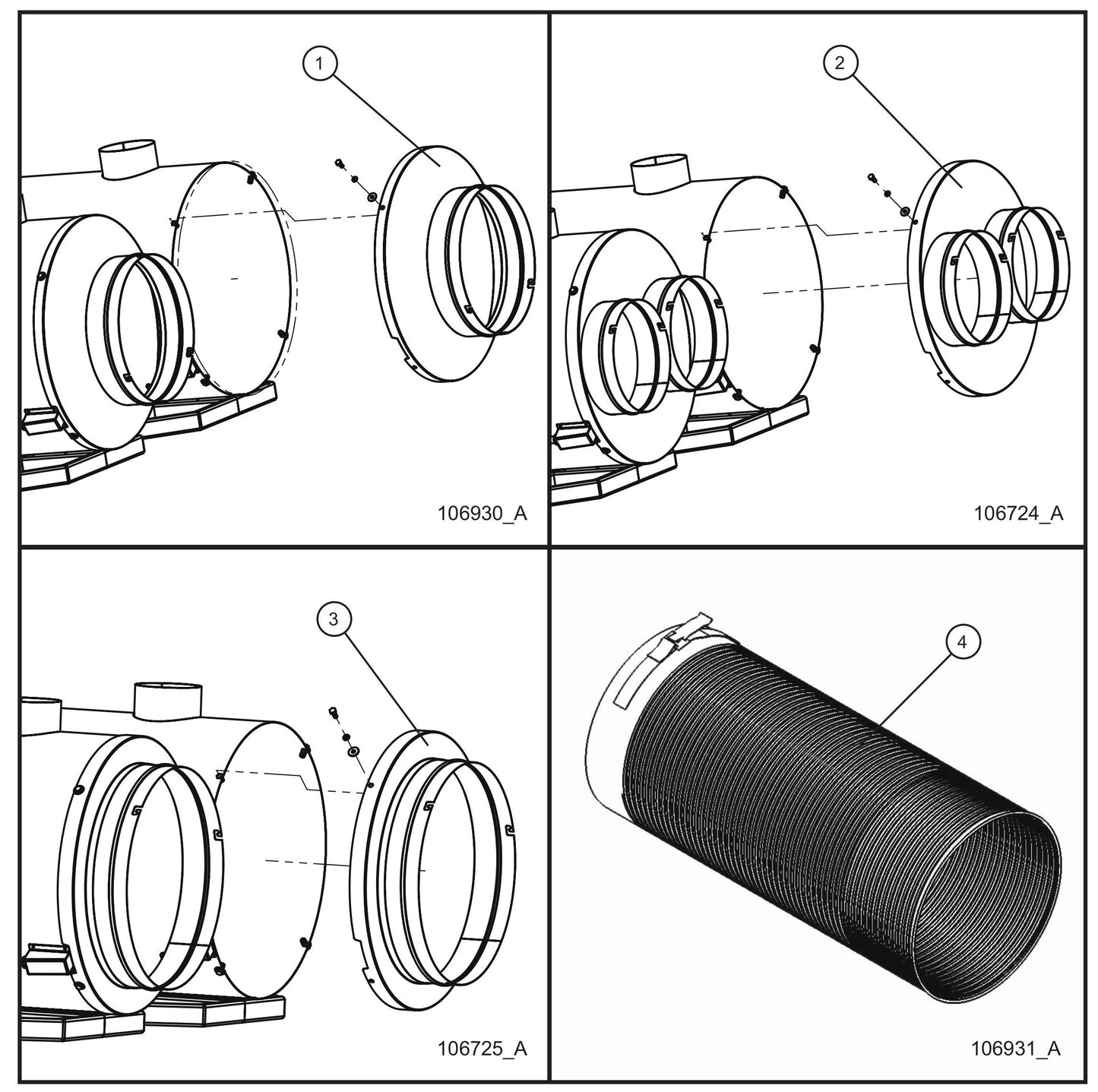 MH500iQ Strap and Clamp Ducting Group Assembly Parts for MAXI-HEAT MH500iQ (14-000001 to 14-999999) by Allmand
