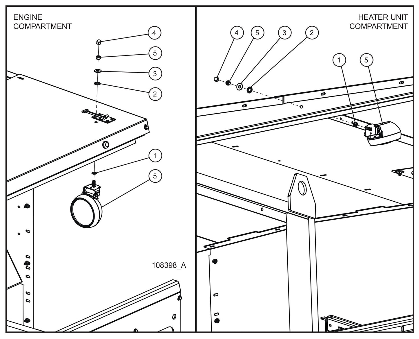 Interior Work Lights Assembly Parts for MAXI-HEAT MH500iQ (14-000001 to 14-999999) by Allmand