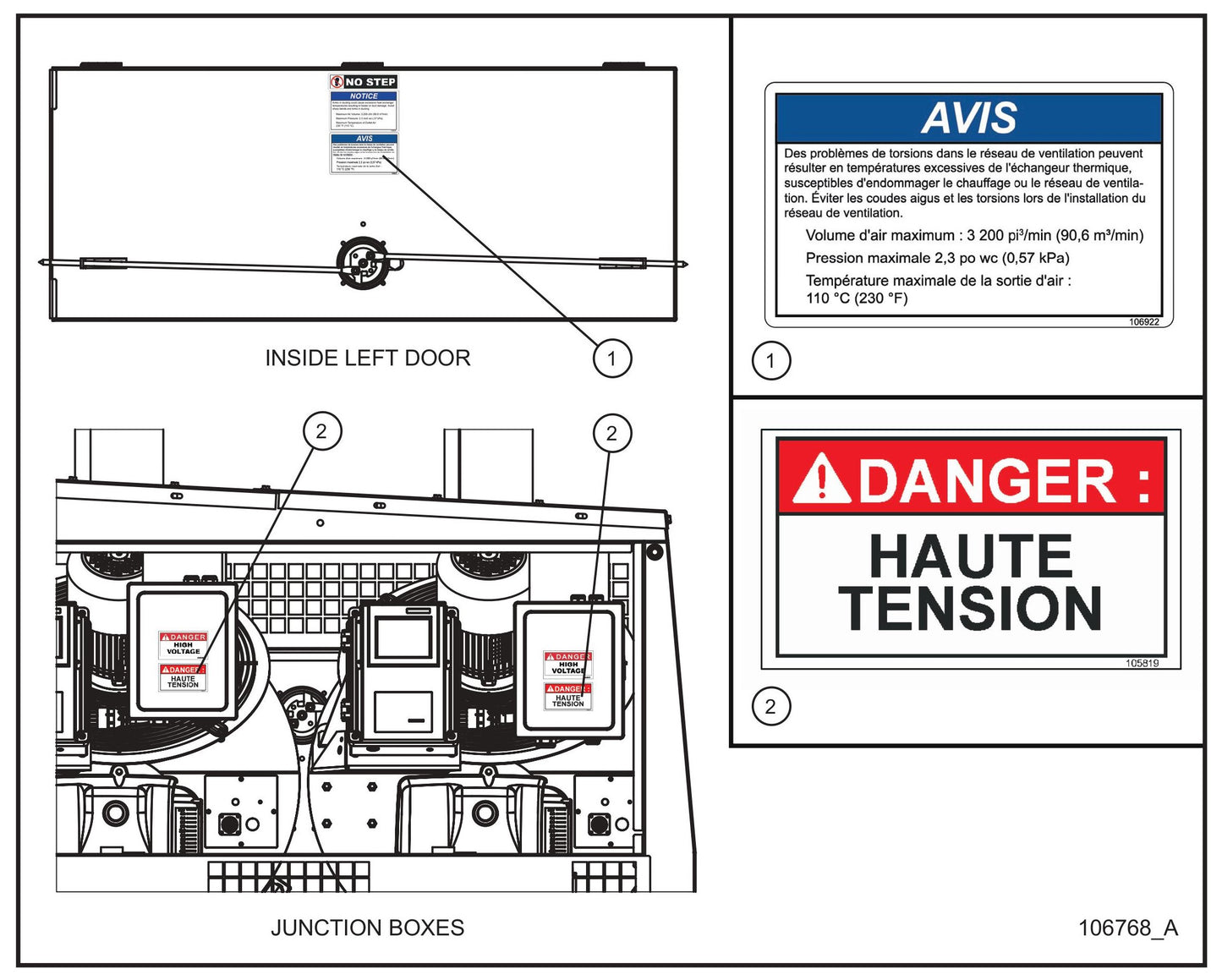 MH500iQ CSA Left Door and Junction Box Decals Assembly Parts for MAXI-HEAT MH500iQ (14-000001 to 14-999999) by Allmand