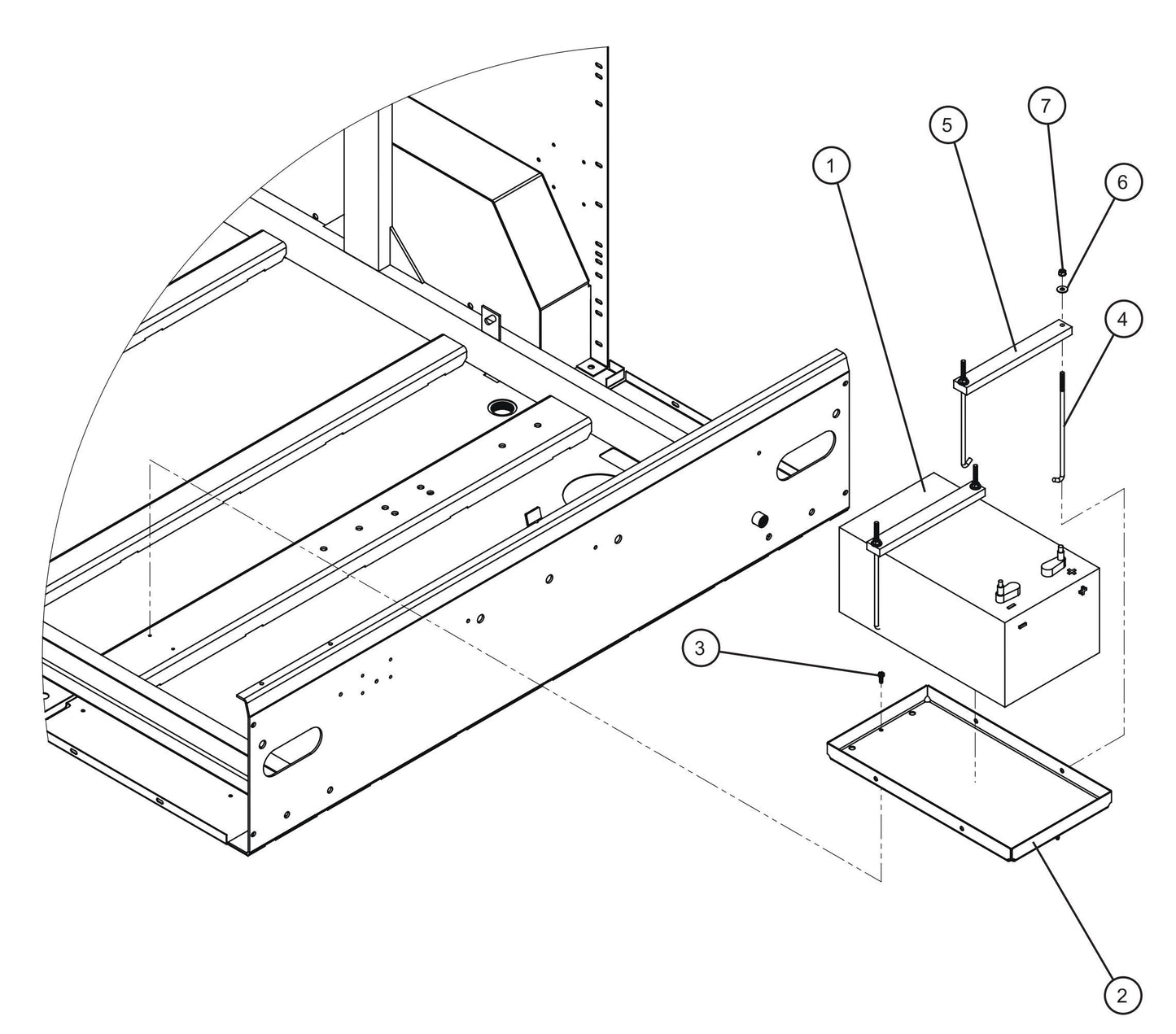 Non-FCS Battery Tray Install Group Assembly Parts for MAXI-HEAT MH500iQ (14-000001 to 14-999999) by Allmand