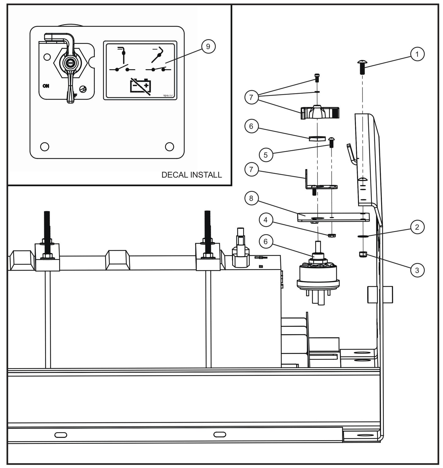 Battery Disconnect Assembly Parts for MAXI-HEAT MH500iQ (14-000001 to 14-999999) by Allmand