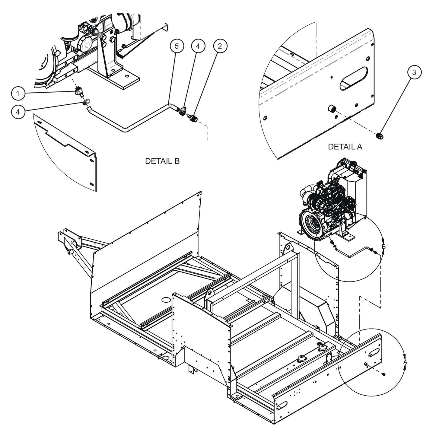 CAT C1.5 Remote Oil Drain Group Assembly Parts for MAXI-HEAT MH500iQ (14-000001 to 14-999999) by Allmand