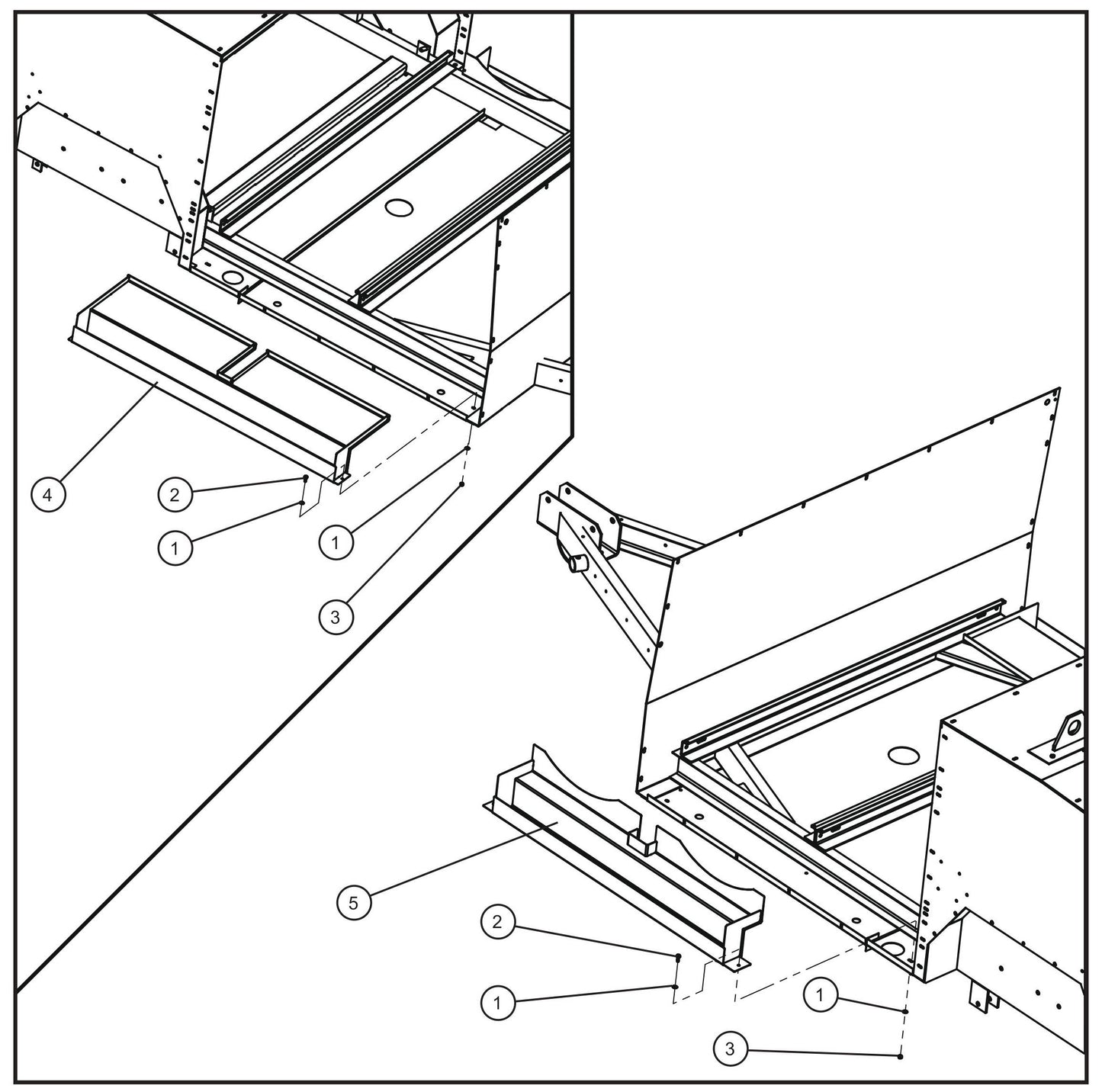 FCS Containment Tray Install Group (1 of 3) Assembly Parts for MAXI-HEAT MH500iQ (0001MH16 TO 9999MH16) by allmand
