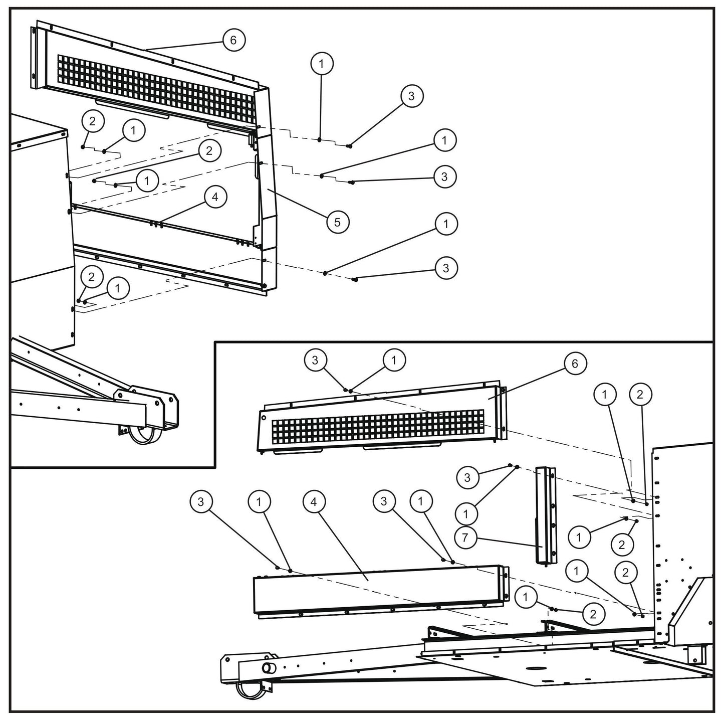 Left Door Group (1 of 3) Assembly Parts for MAXI-HEAT MH500iQ (0001MH16 TO 9999MH16) by allmand