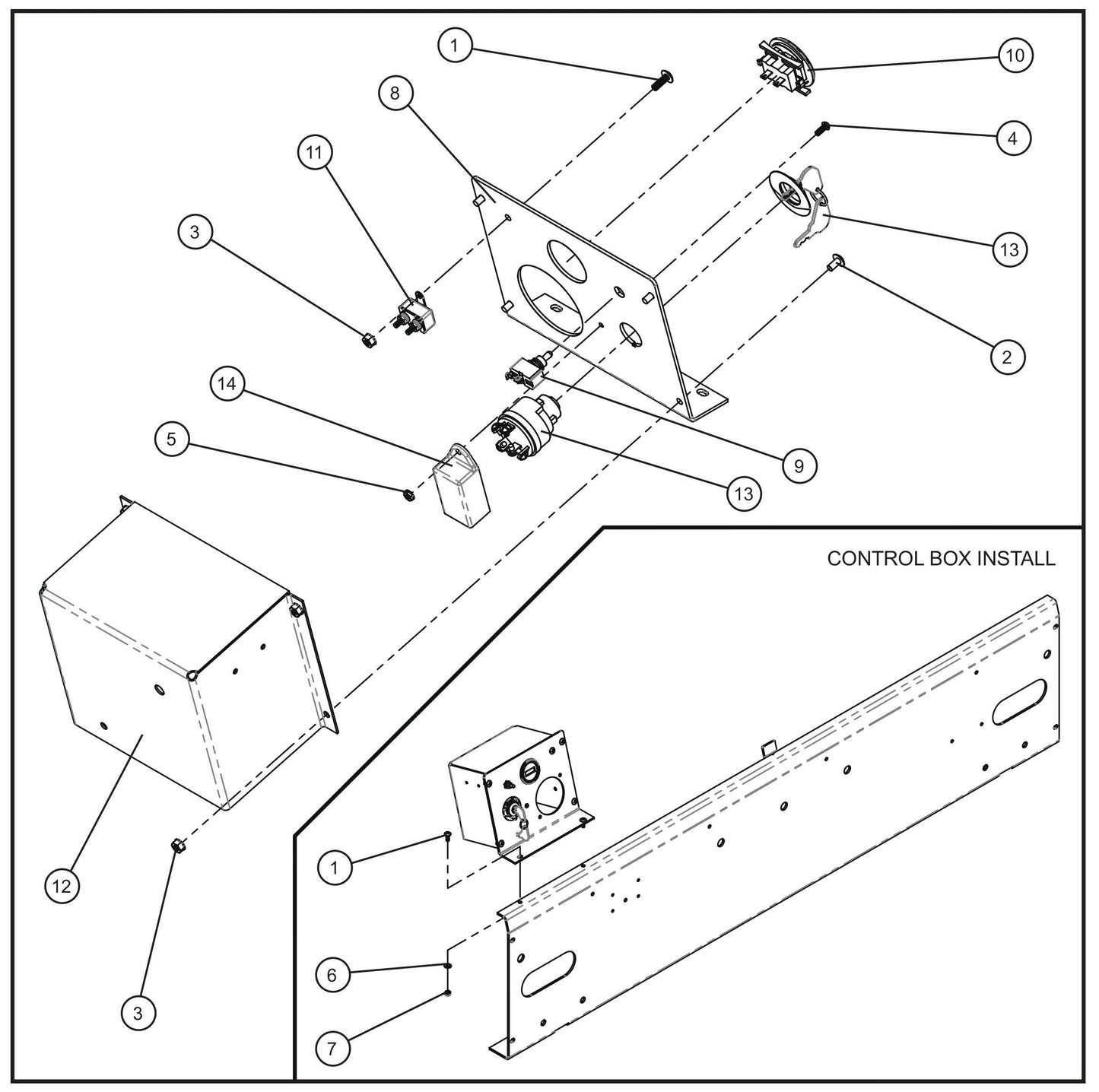 CAT Control Box Group (1 of 2) Assembly Parts for MAXI-HEAT MH500iQ (0001MH16 TO 9999MH16) by allmand