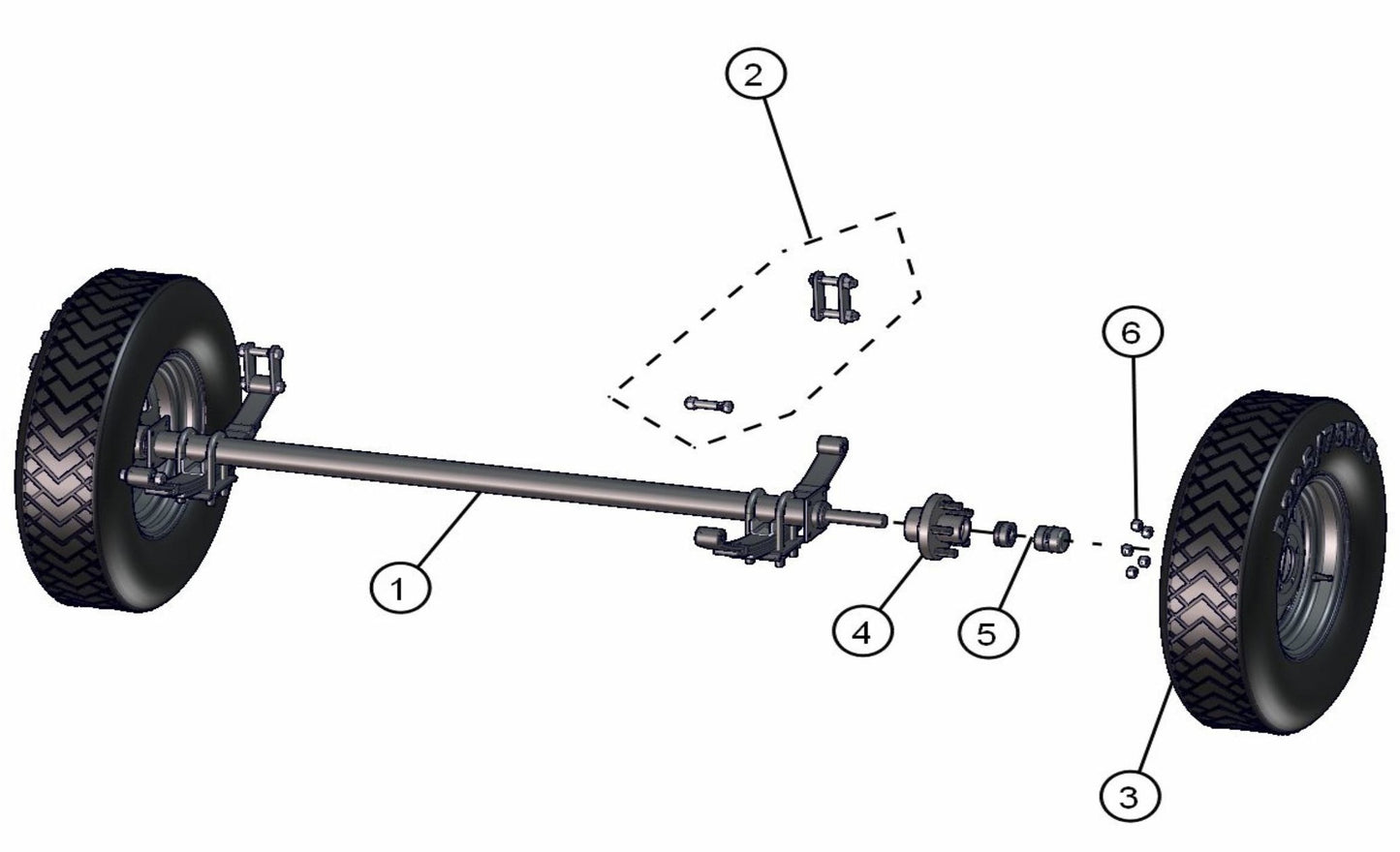 Axle Assembly Parts for ML20B Series Maxi-Light (0001MXL08-0001MXL10) by Allmand