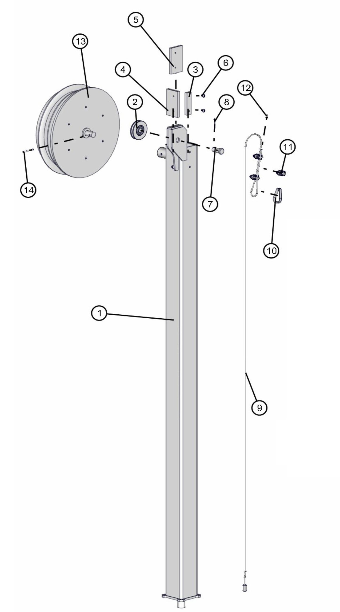 Section 4 Cord Reel Assembly Parts for Maxi-Lite FCS AS3000 (0001MXL10 TO 9999MXL13) by Allmand