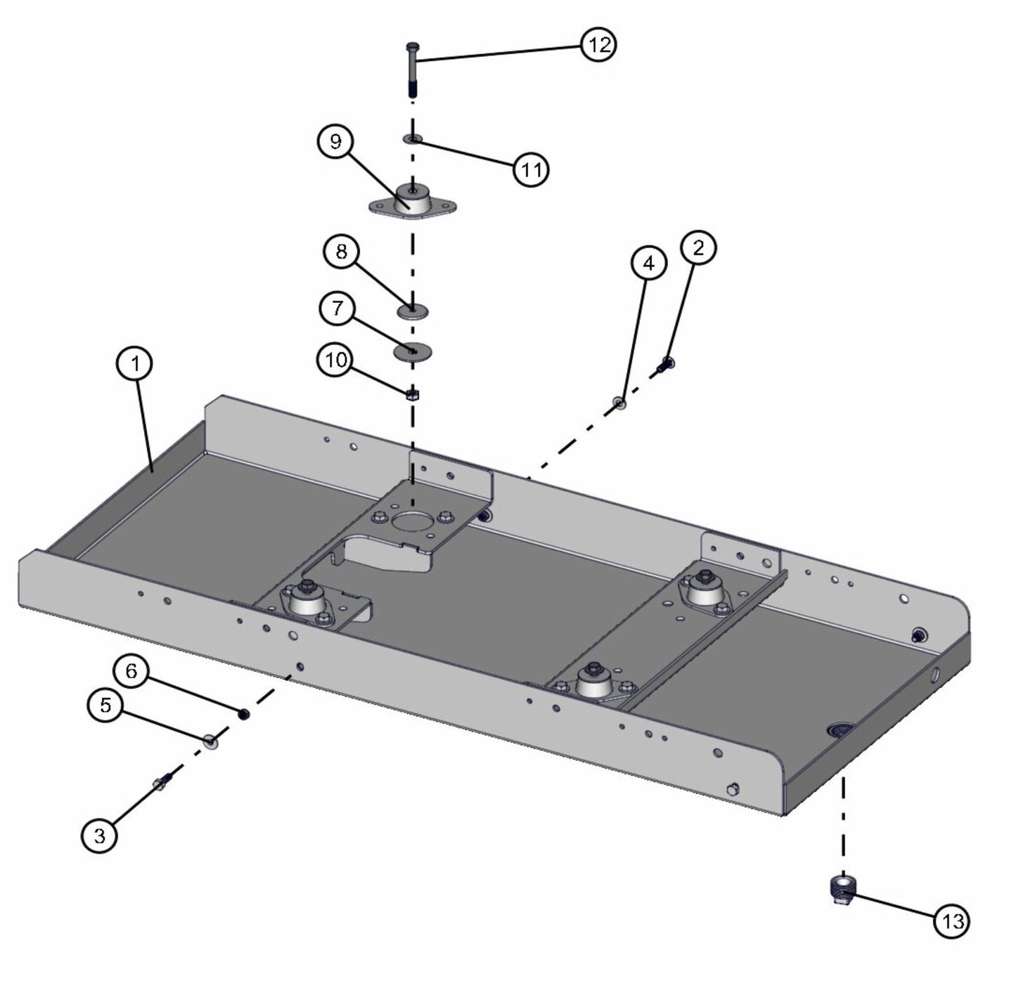 CAT C1.1 Engine and Generator Bunded Tray Assembly Parts for Maxi-Lite FCS AS3000 (0001MXL10 TO 9999MXL13) by Allmand