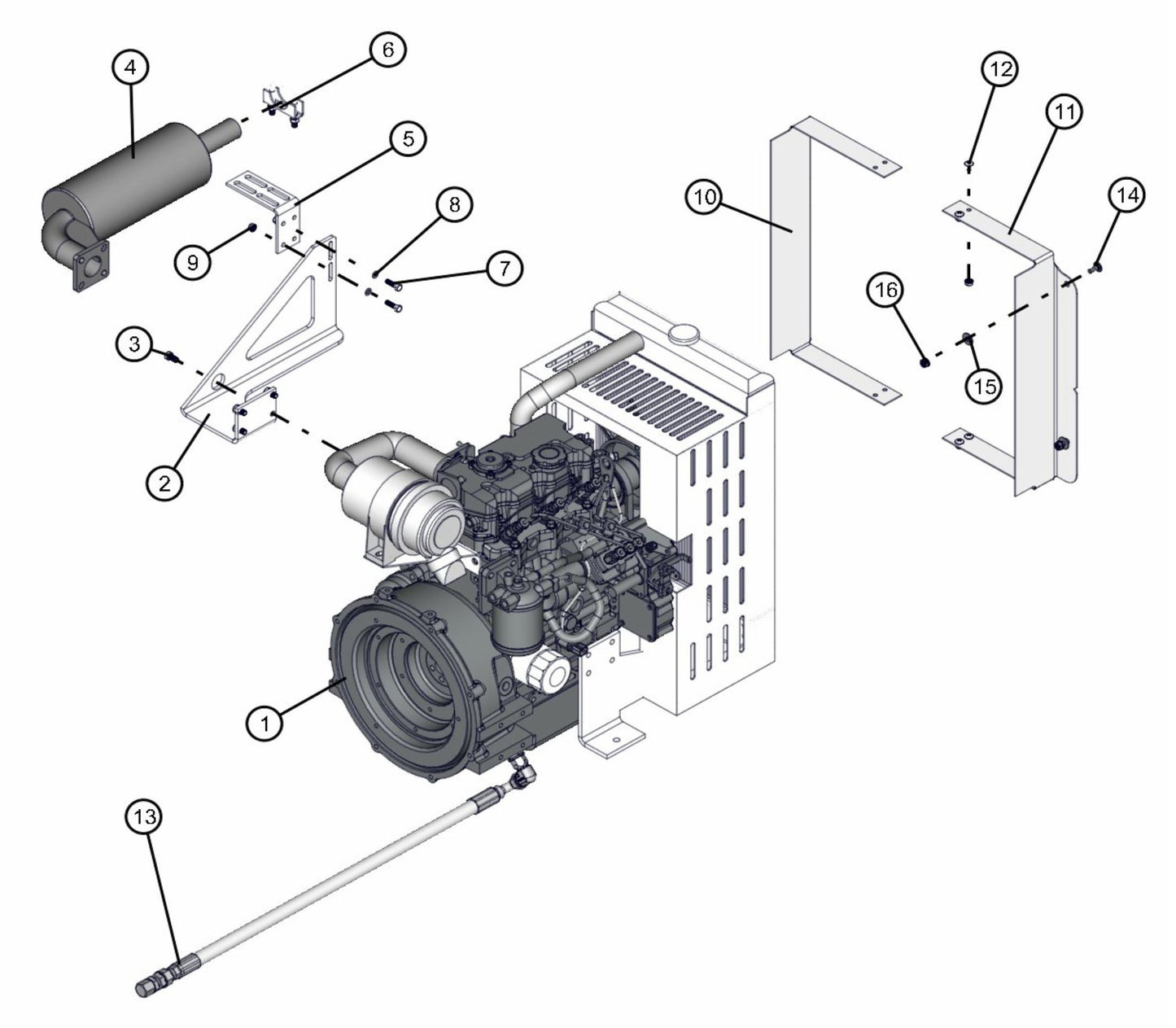 CAT C1.1 Engine 6kW Assembly Parts for Maxi-Lite FCS AS3000 (0001MXL10 TO 9999MXL13) by Allmand