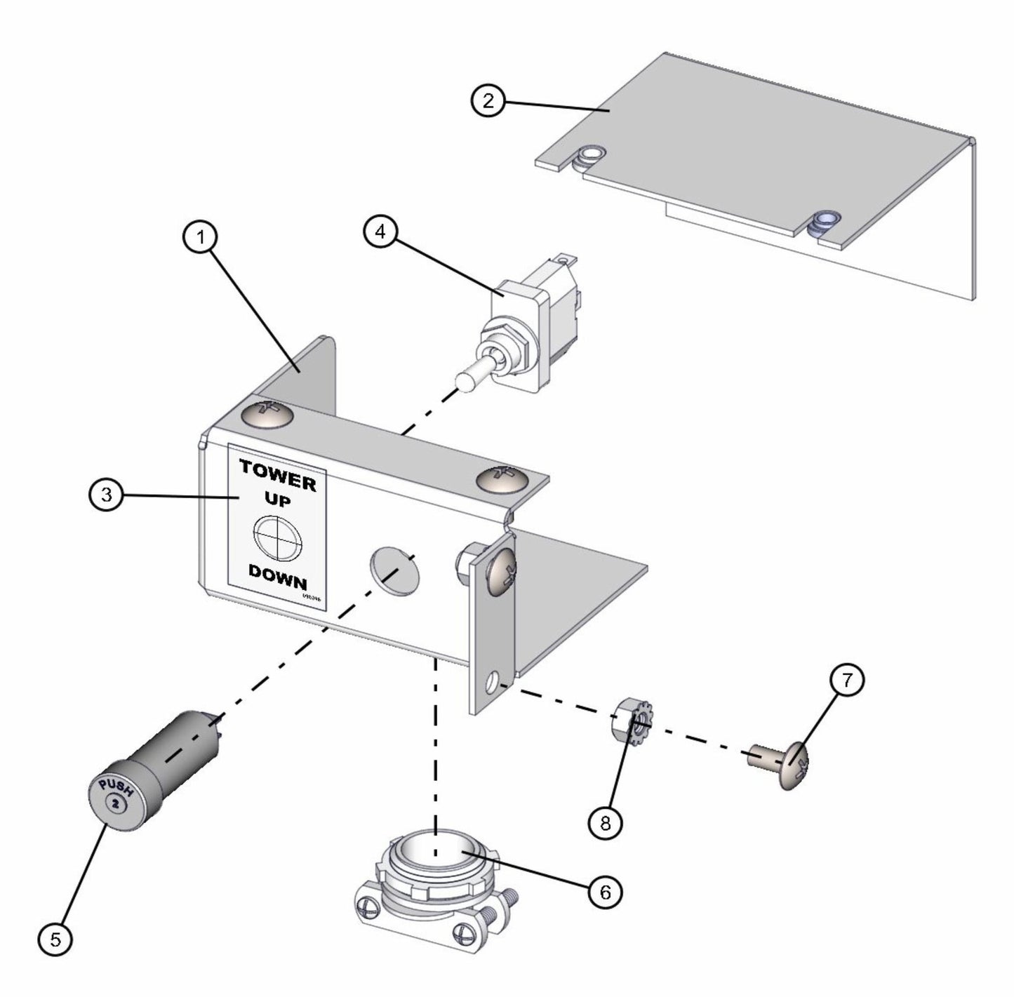 Tower Switch and Breaker Assembly Parts for FCS Maxi-Lite 15-20KW (0001LV10 to 9999MLV12) by Allmand