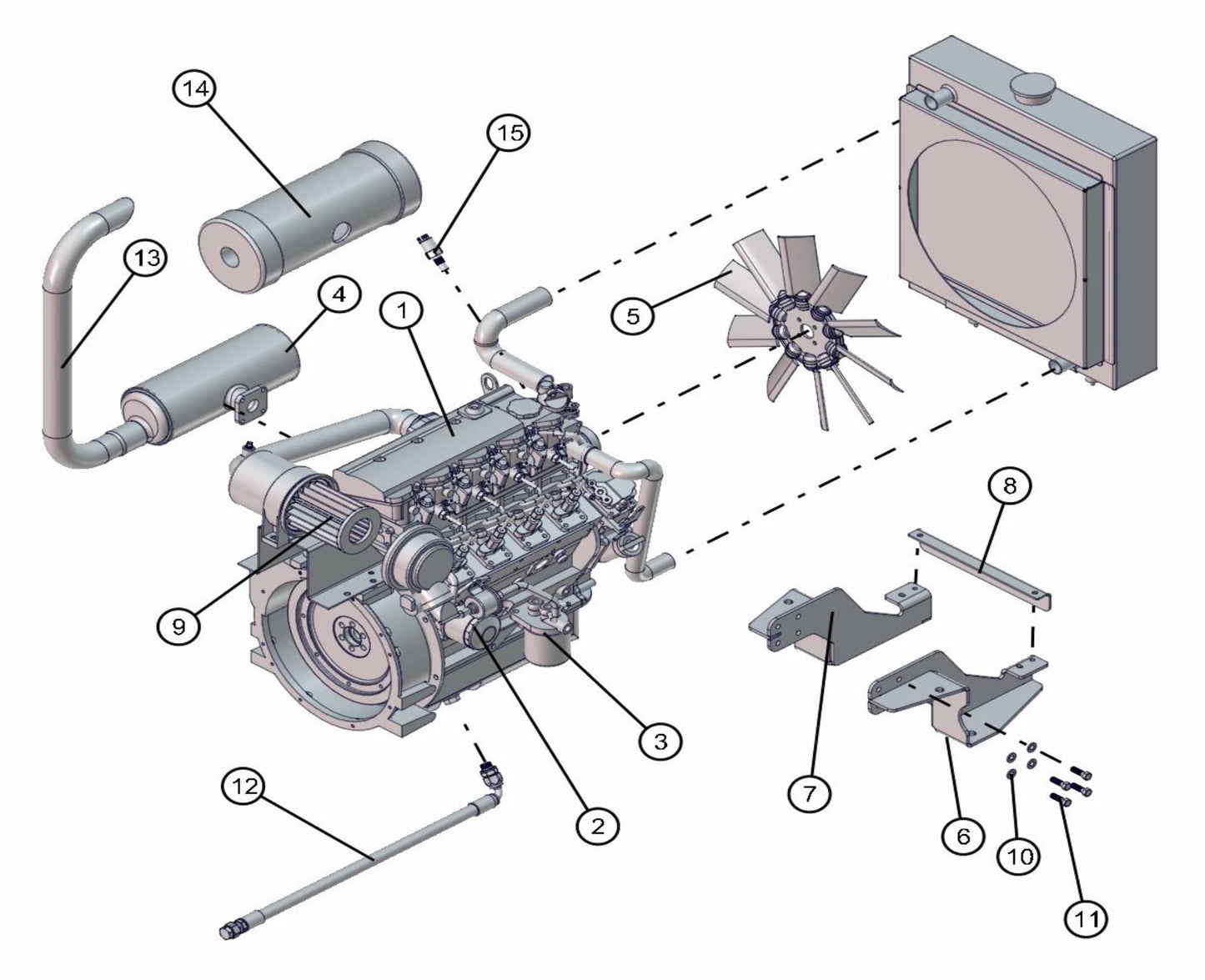 Isuzu 4LE Engine Assembly Parts for FCS Maxi-Lite 15-20KW (0001LV10 to 9999MLV12) by Allmand