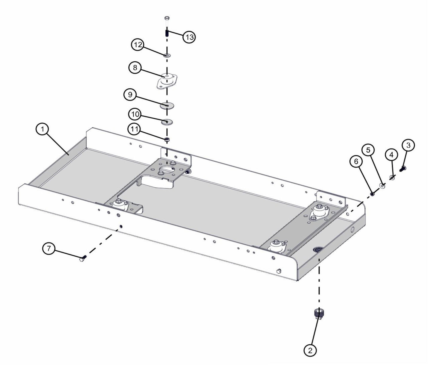 CAT C2.2 Engine/Generator Bunded Tray Assembly Parts for FCS Maxi-Lite 15-20KW (0001LV10 to 9999MLV12) by Allmand