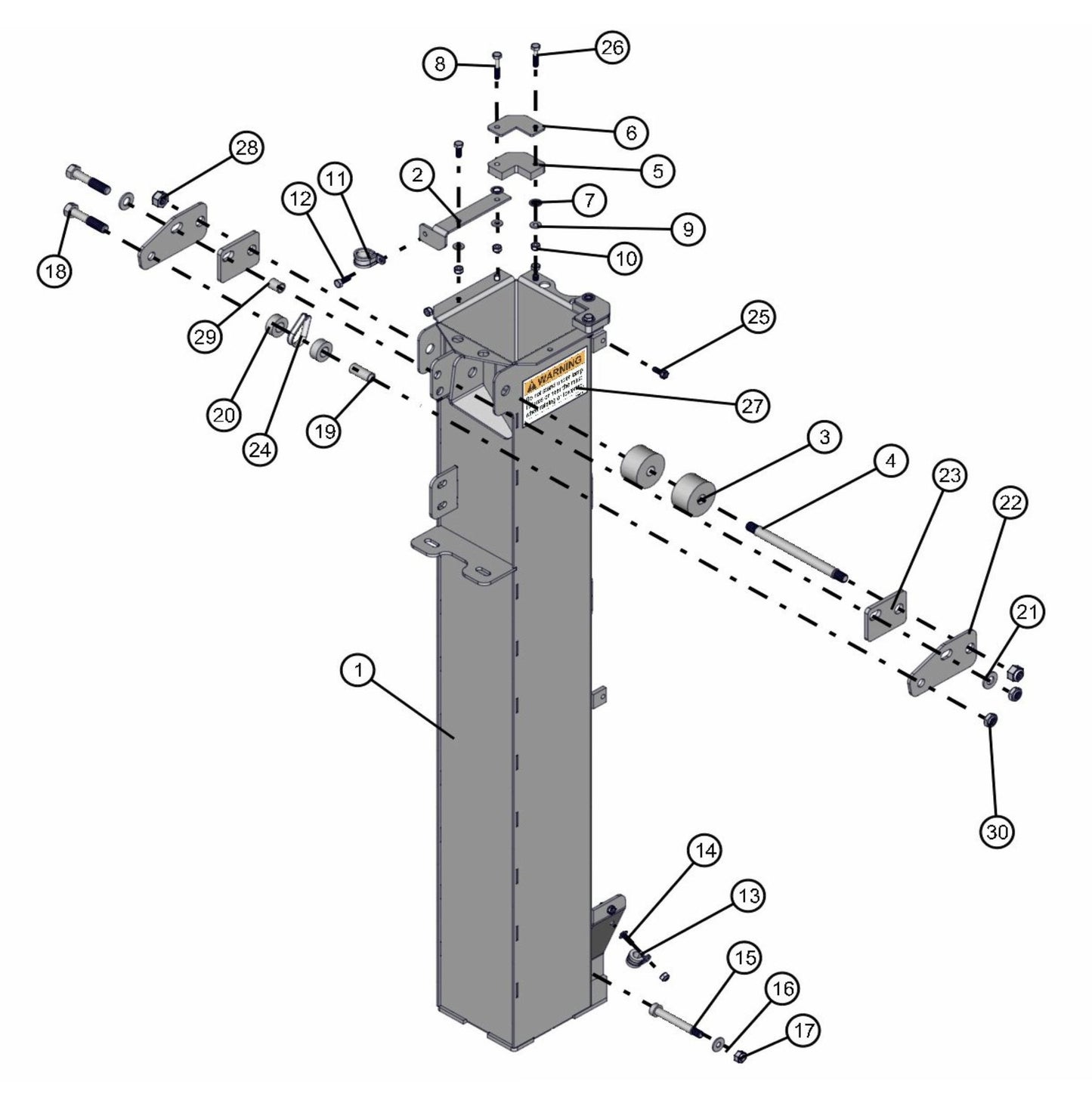 Vertical Tower VT1 Section 1 Assembly Parts for FCS Maxi-Lite 15-20KW (0001LV10 to 9999MLV12) by Allmand