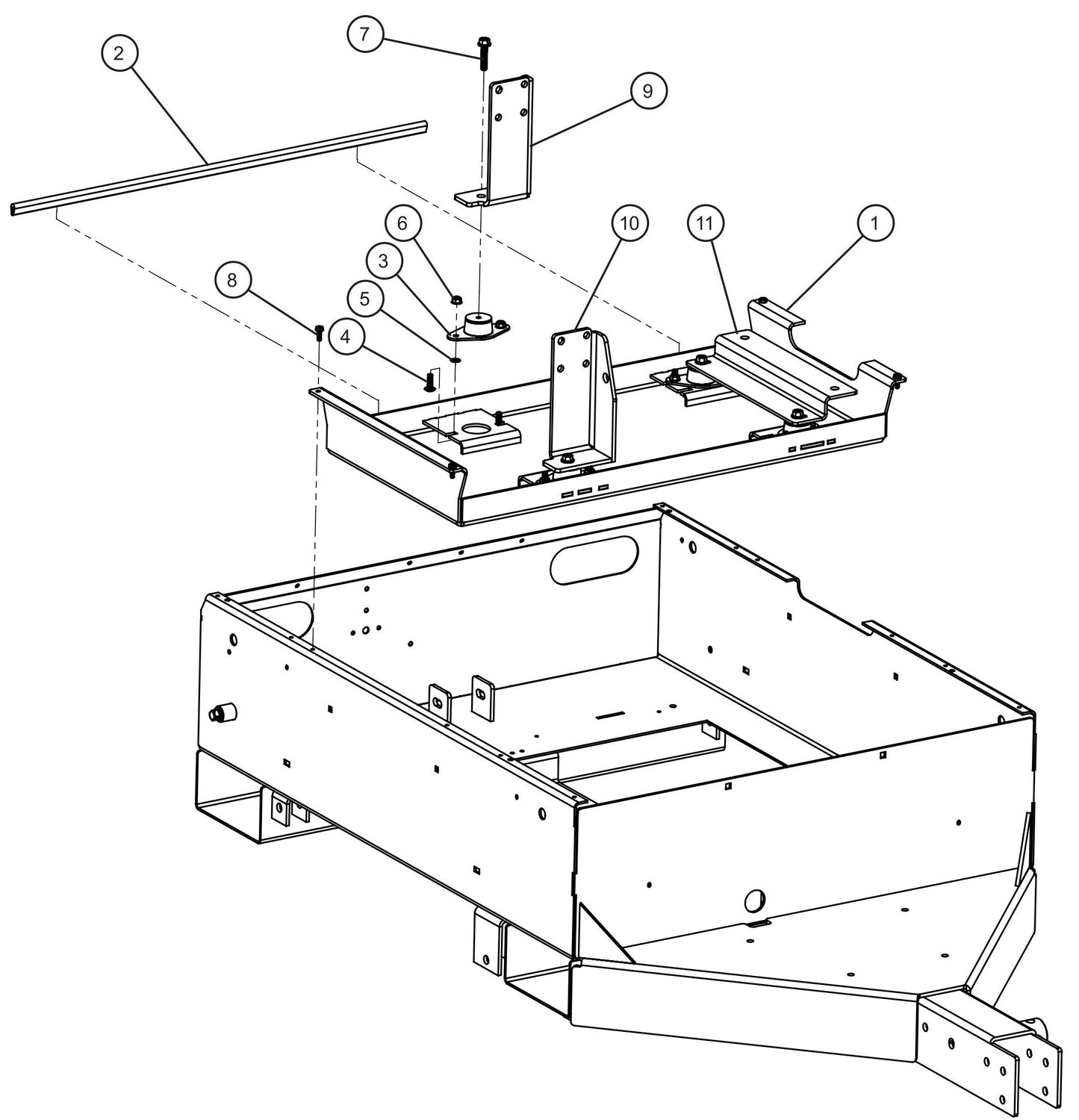 Engine Mounting Tray Assembly Parts for Maxi-Power 8XR Mobile Generator Parts By Allmand