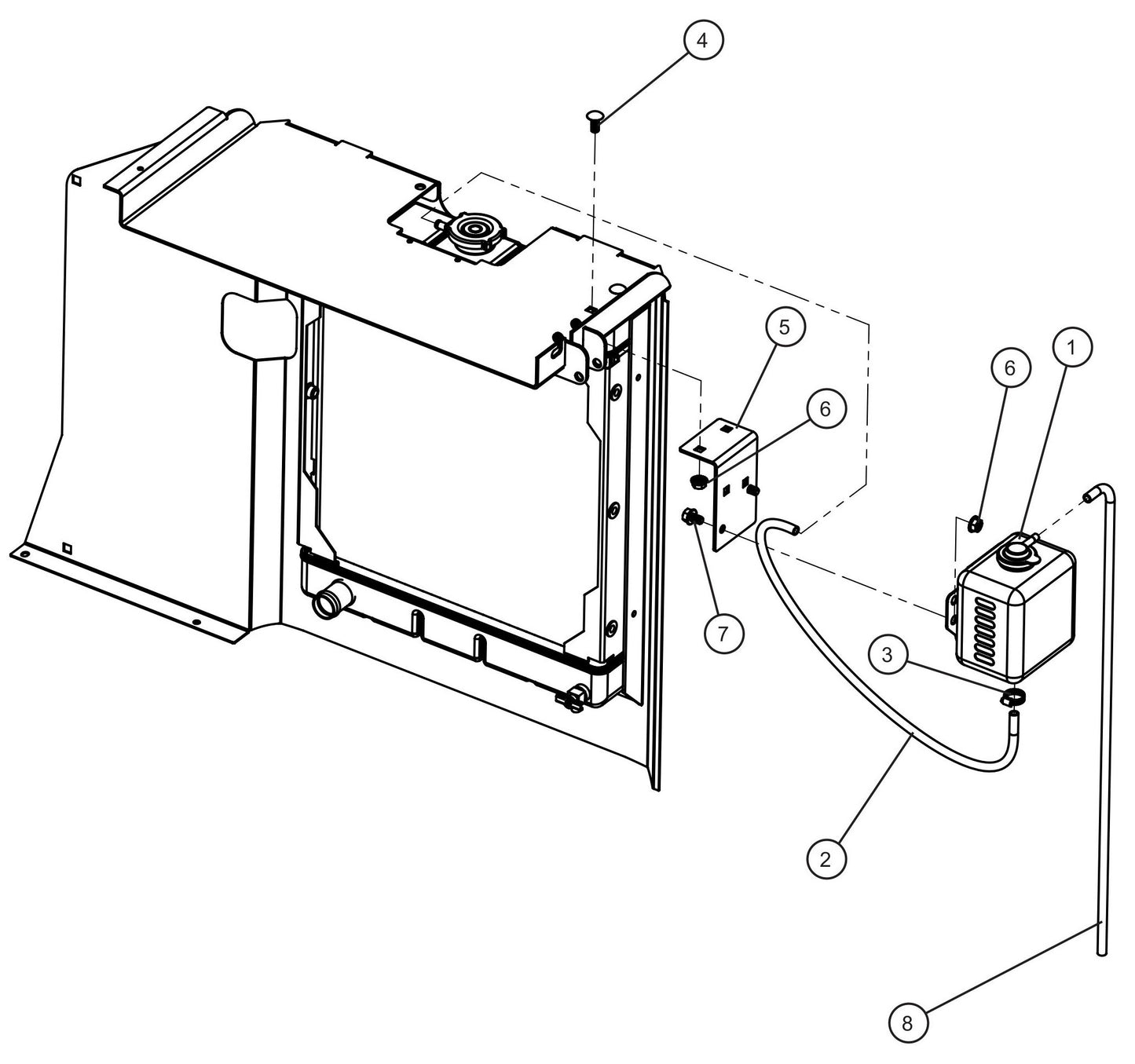 Coolant Reservoir Tank Assembly Parts for Maxi-Power 8XR Mobile Generator Parts By Allmand
