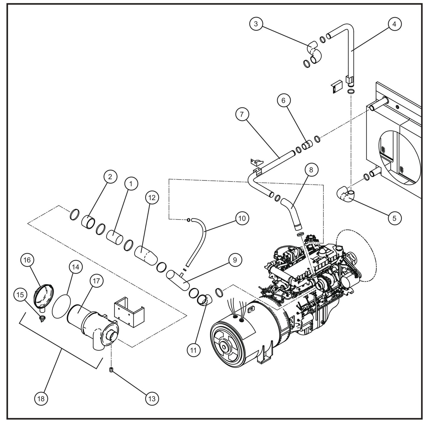 Engine Air Intake Group Assembly Parts for MAXI-POWER 150 (T3) (27-000001 TO 27-000099) by Allmand