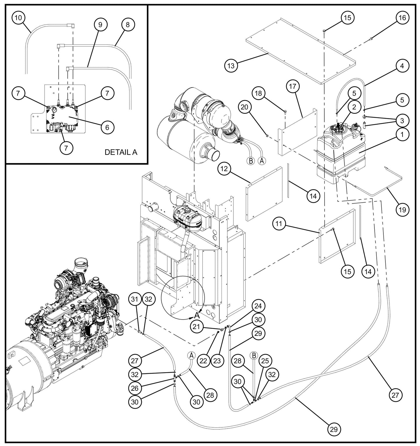 Engine DEF System Group Assembly Parts for MAXI-POWER 150 (T4F) by Allmand