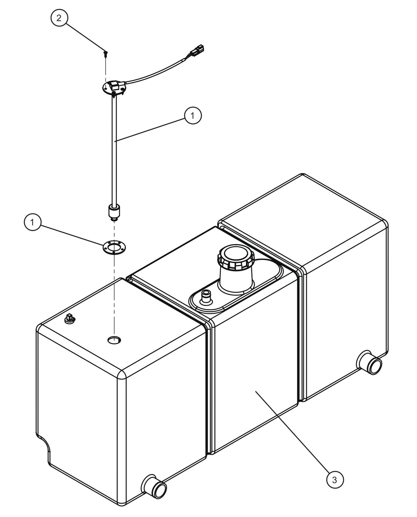 Fuel Level Sender Assembly Parts for MAXI-POWER 15XR (MP15XR) (44-000001 TO 44-999999) by Allmand