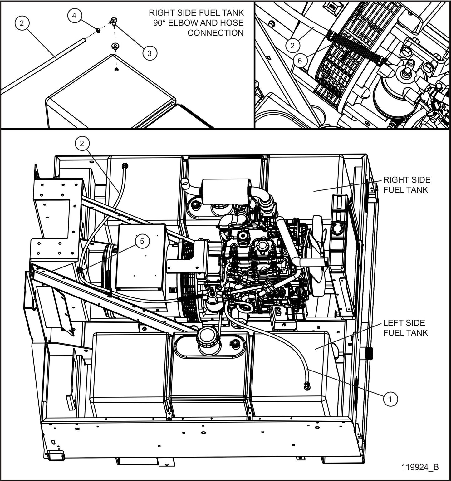 CAT C1.5 Turbo Engine Fuel Lines Assembly Parts for MAXI-POWER 15XR (MP15XR) (44-000001 TO 44-999999) by Allmand