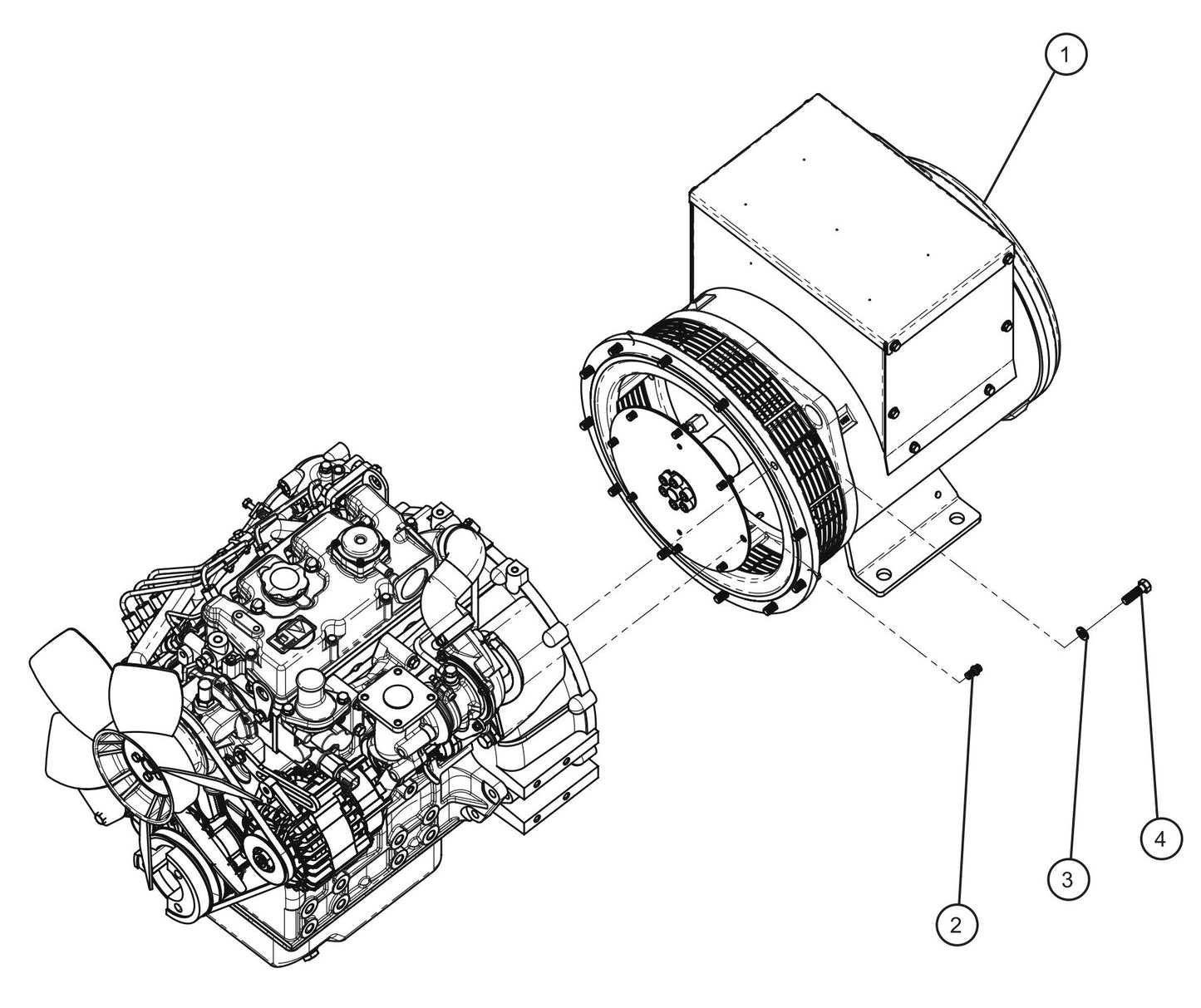 15kW 1PH Marathon Generator Assembly Parts for MAXI-POWER 15XR (MP15XR) (44-000001 TO 44-999999) by Allmand