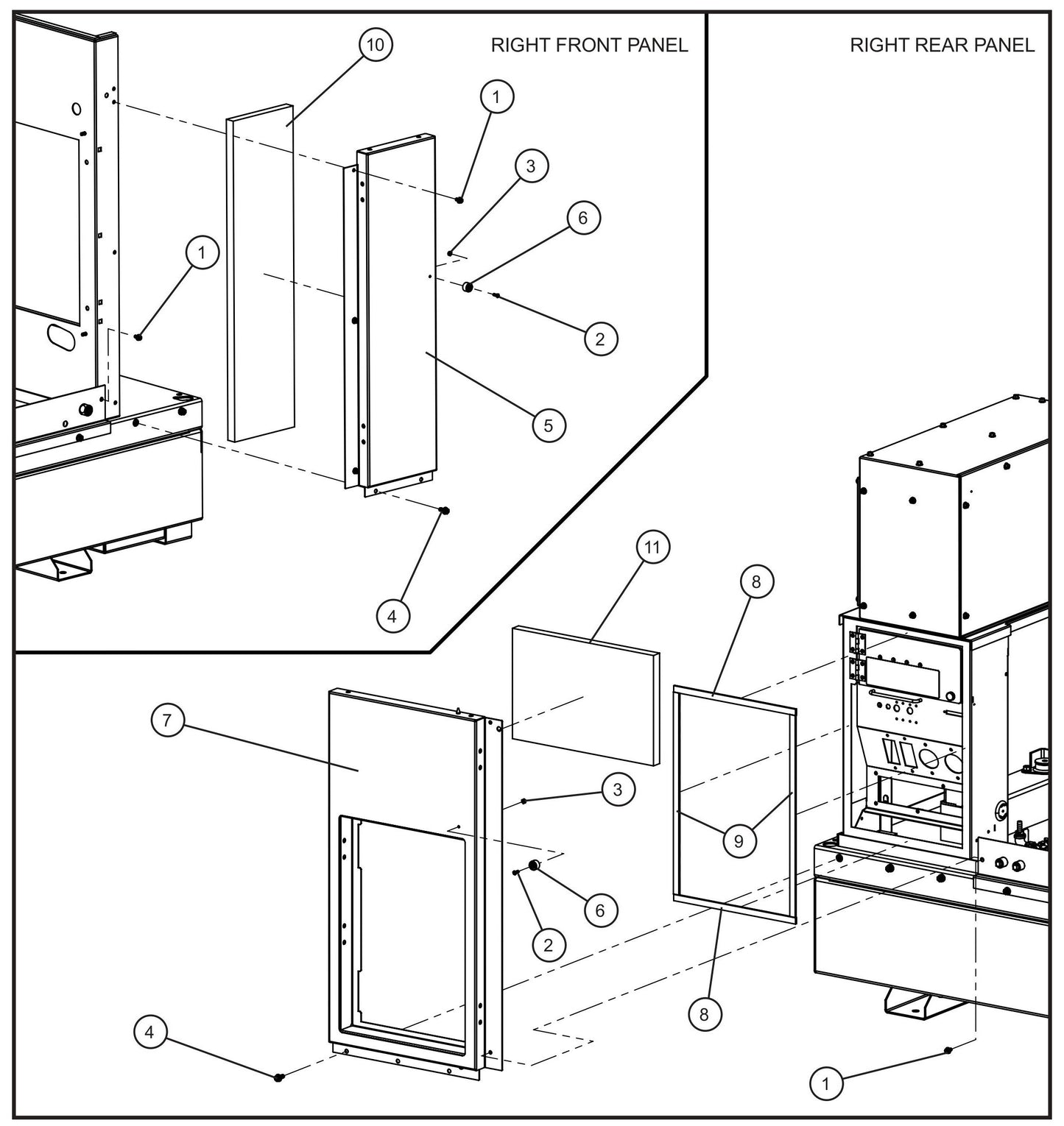 Right Side Panels Assembly Parts for MAXI-POWER 25 (48-000001 and UP) by Allmand