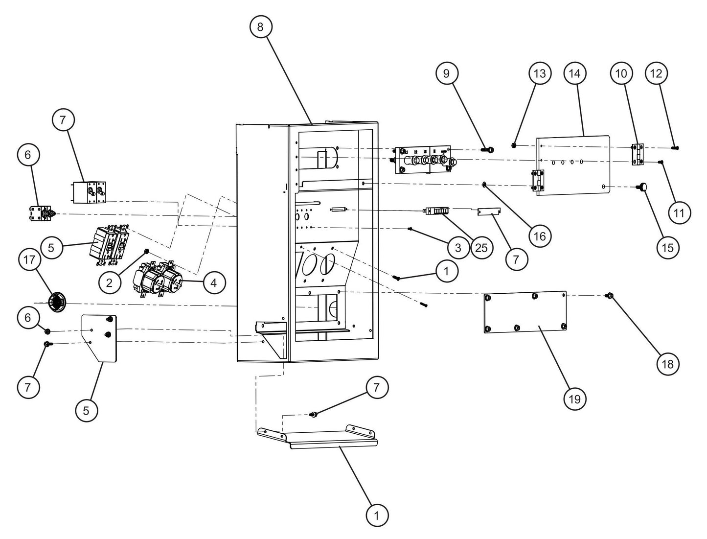 Connection Lug and Outlet Panel II Assembly Parts for MAXI-POWER 25 (48-000001 and UP) by Allmand