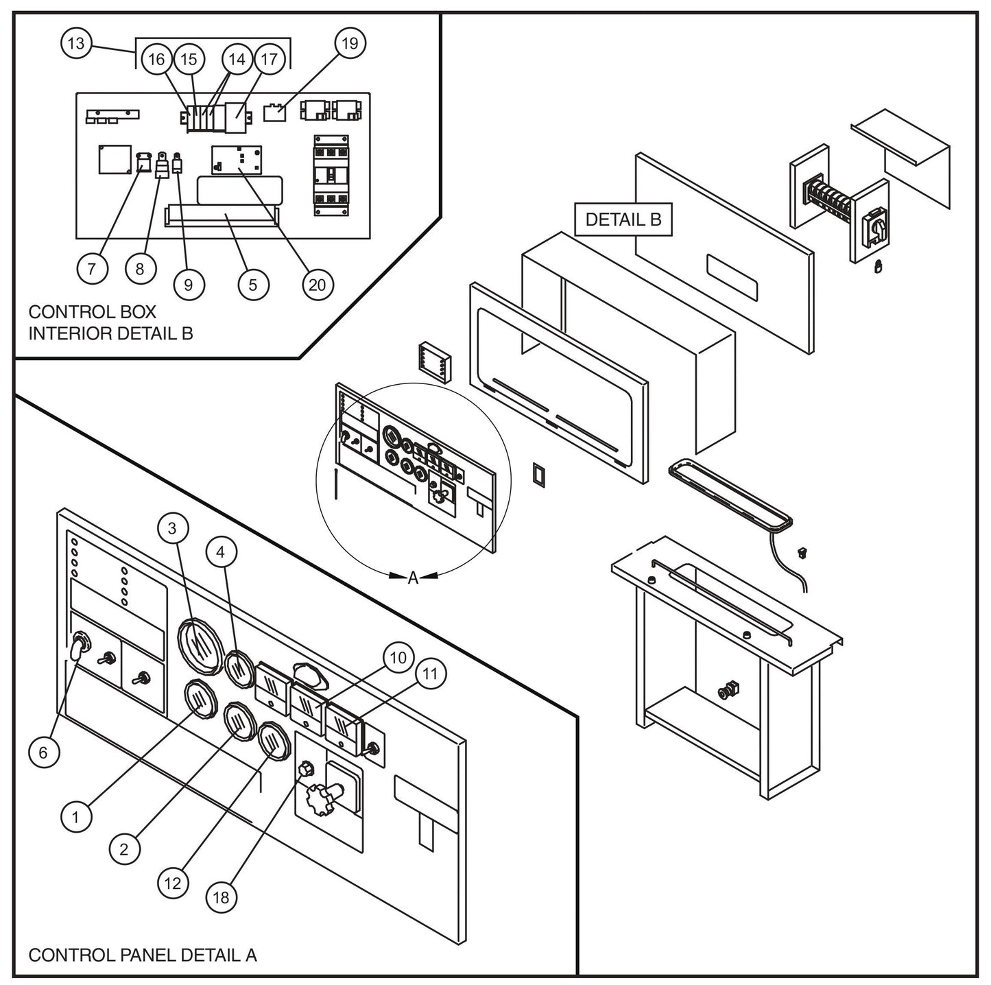 Control Box Electrical Group Assembly Parts for MAXI-POWER 40 (22-000001 and UP) by Allmand
