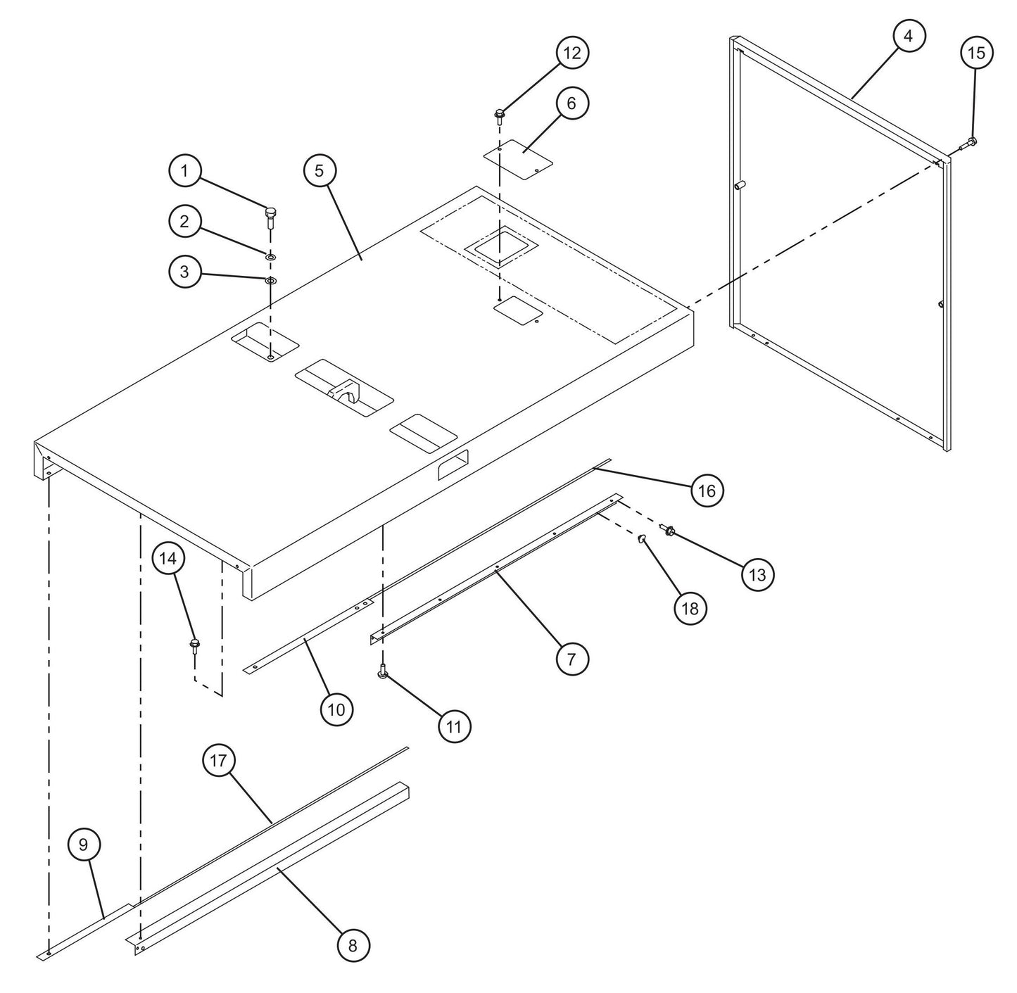 Front and Top Enclosure Panels Assembly Parts for MAXI-POWER 45 (T4F) (23-000001 and UP) by Allmand
