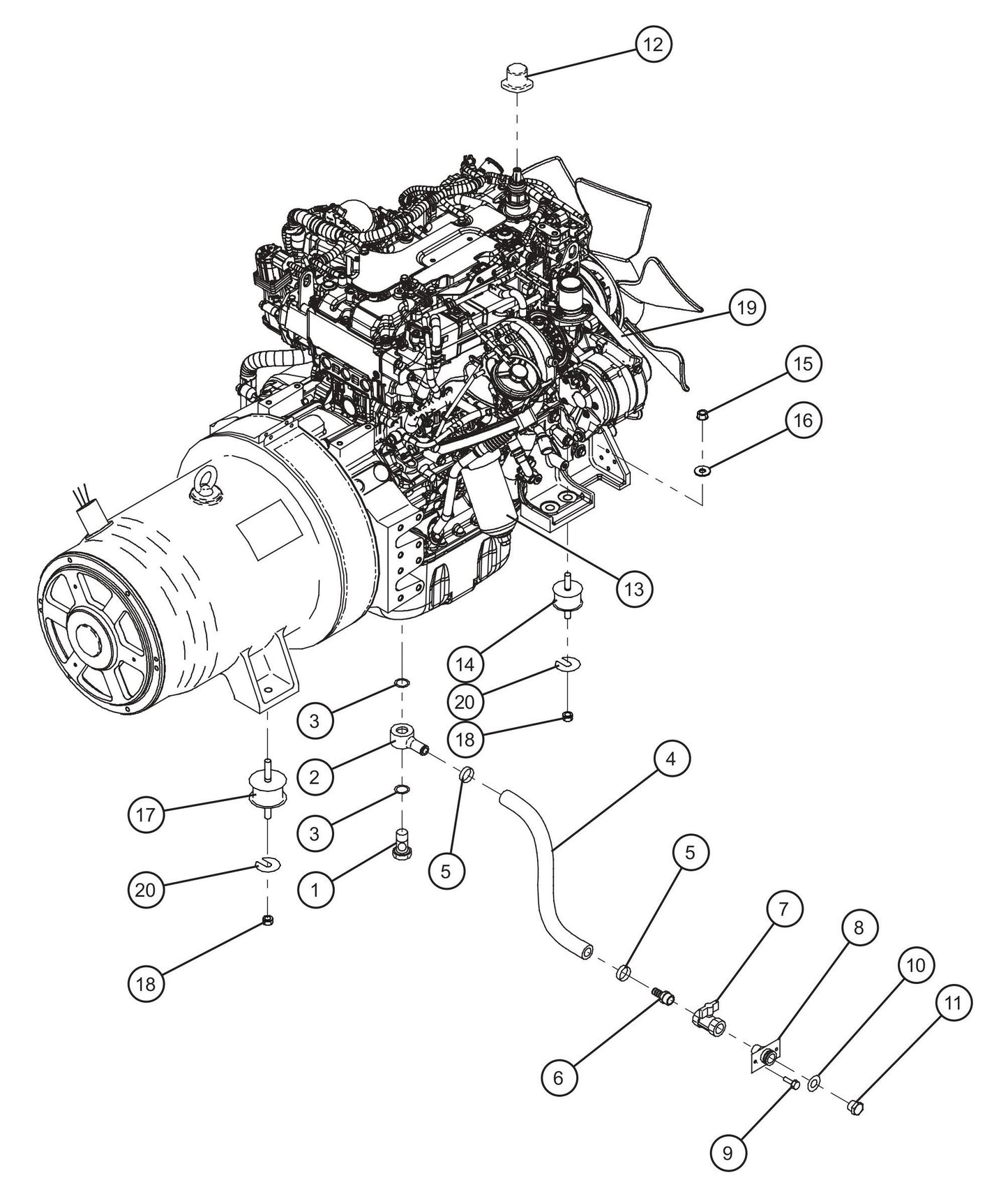 Isuzu 4JJ1X Engine Group Assembly Parts for MAXI-POWER 65 (T4F) (24-000500 and UP) by Allmand