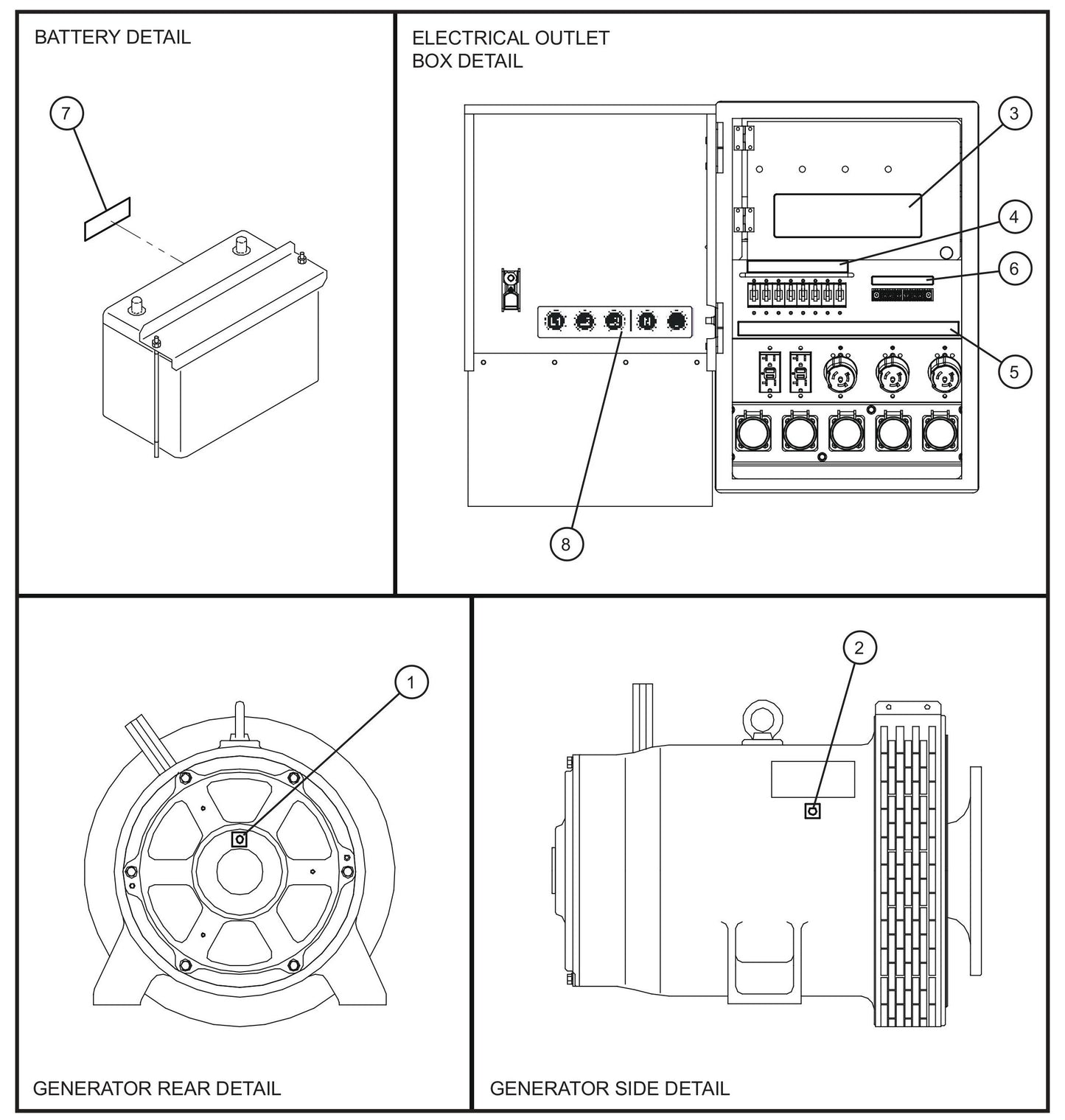Electrical Decals Assembly Parts for MAXI-POWER 65 (T4F) (24-000500 and UP) by Allmand