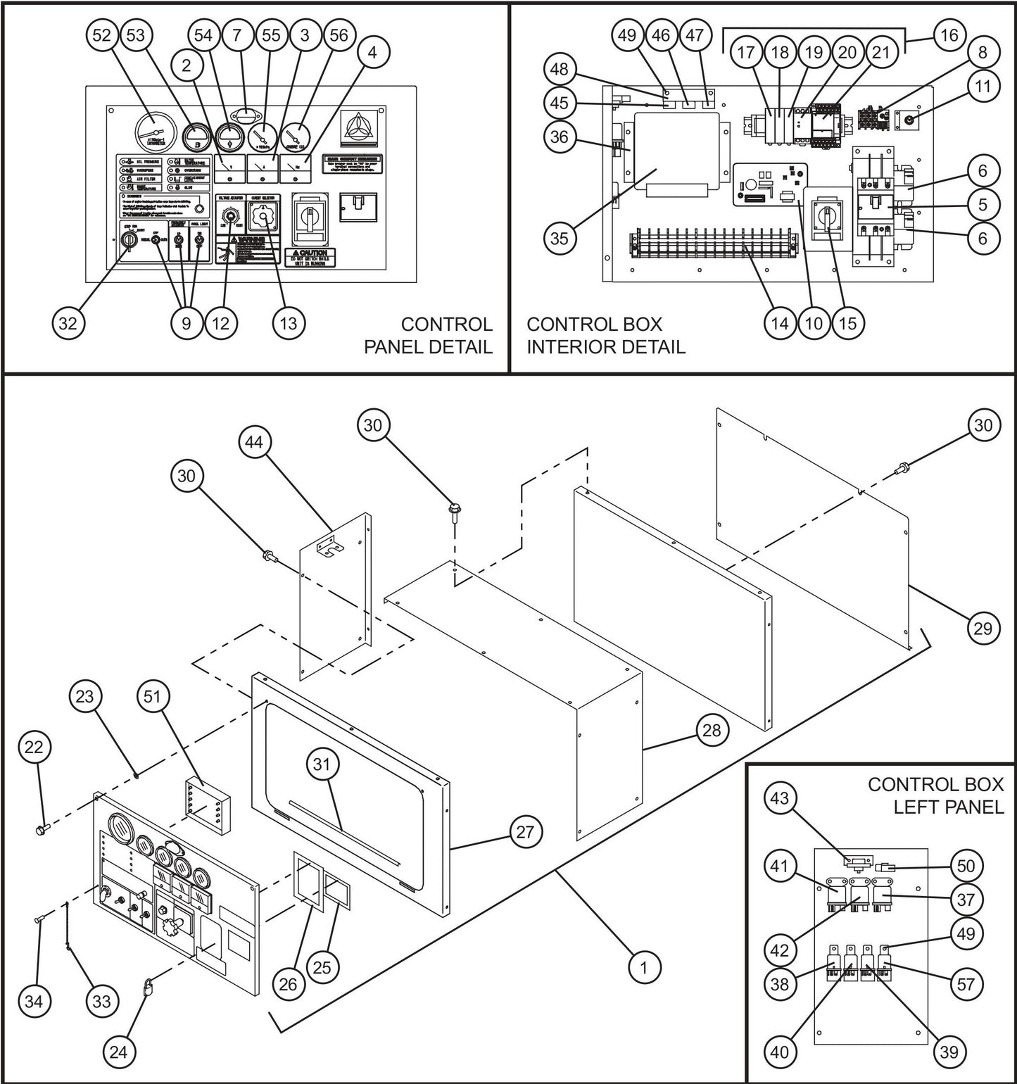 Key Start Control Box Group Assembly Parts for MAXI-POWER 25 (MP25) (T4F DSE CONTROLLER), (21-000001 and UP) by Allmand