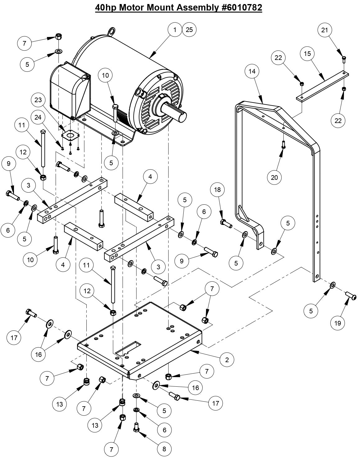 CC6540E 40HP Motor Mount Assembly