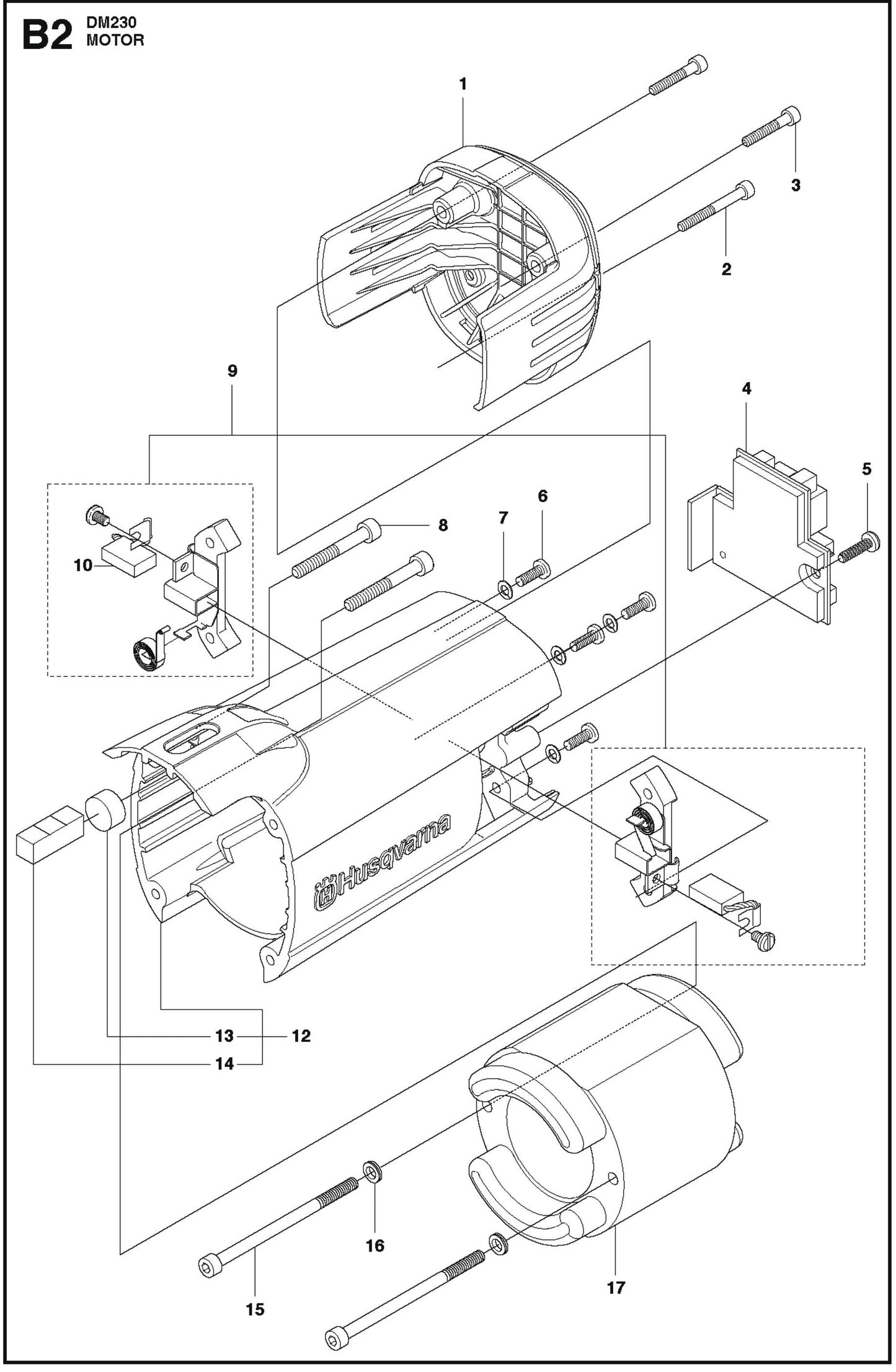 Motor Parts For Core Drill Motors DM 230 By Husqvarna