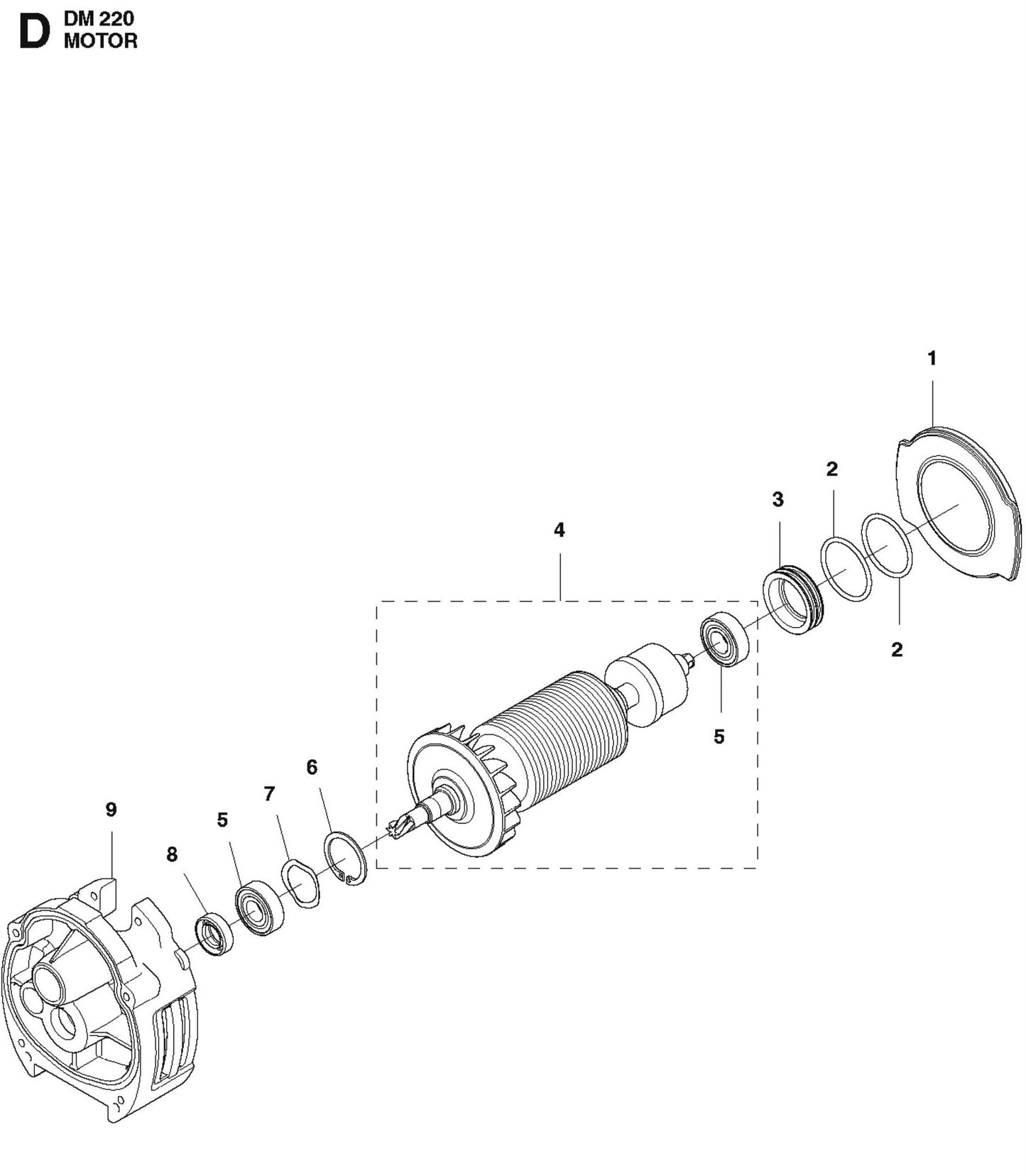 Motors Parts For Core Drill Motors DM 220 By Husqvarna