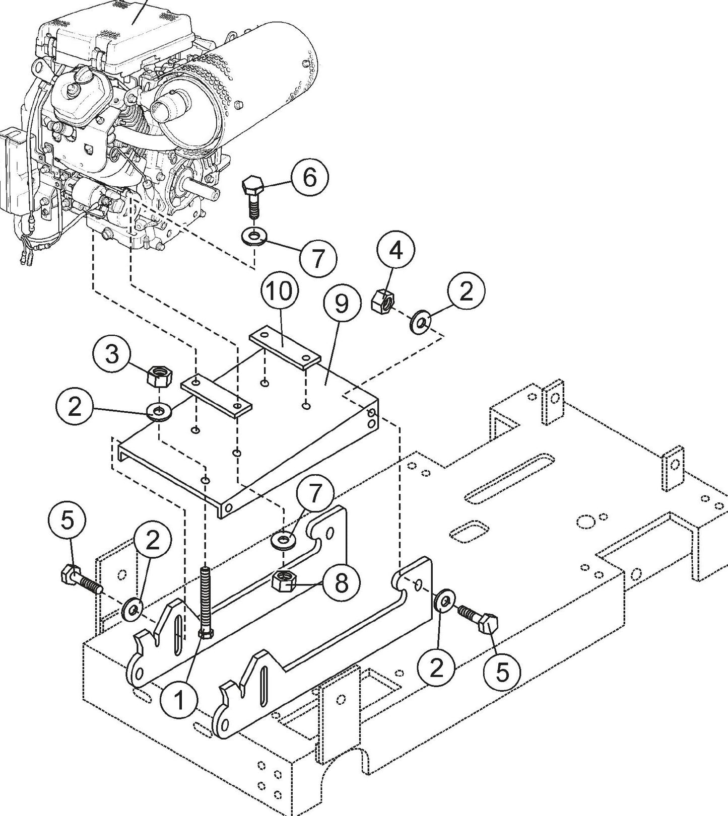20HP Honda Engine Mount Assembly Parts For SP2 13H20A SP2 S20H20A By Multiquip