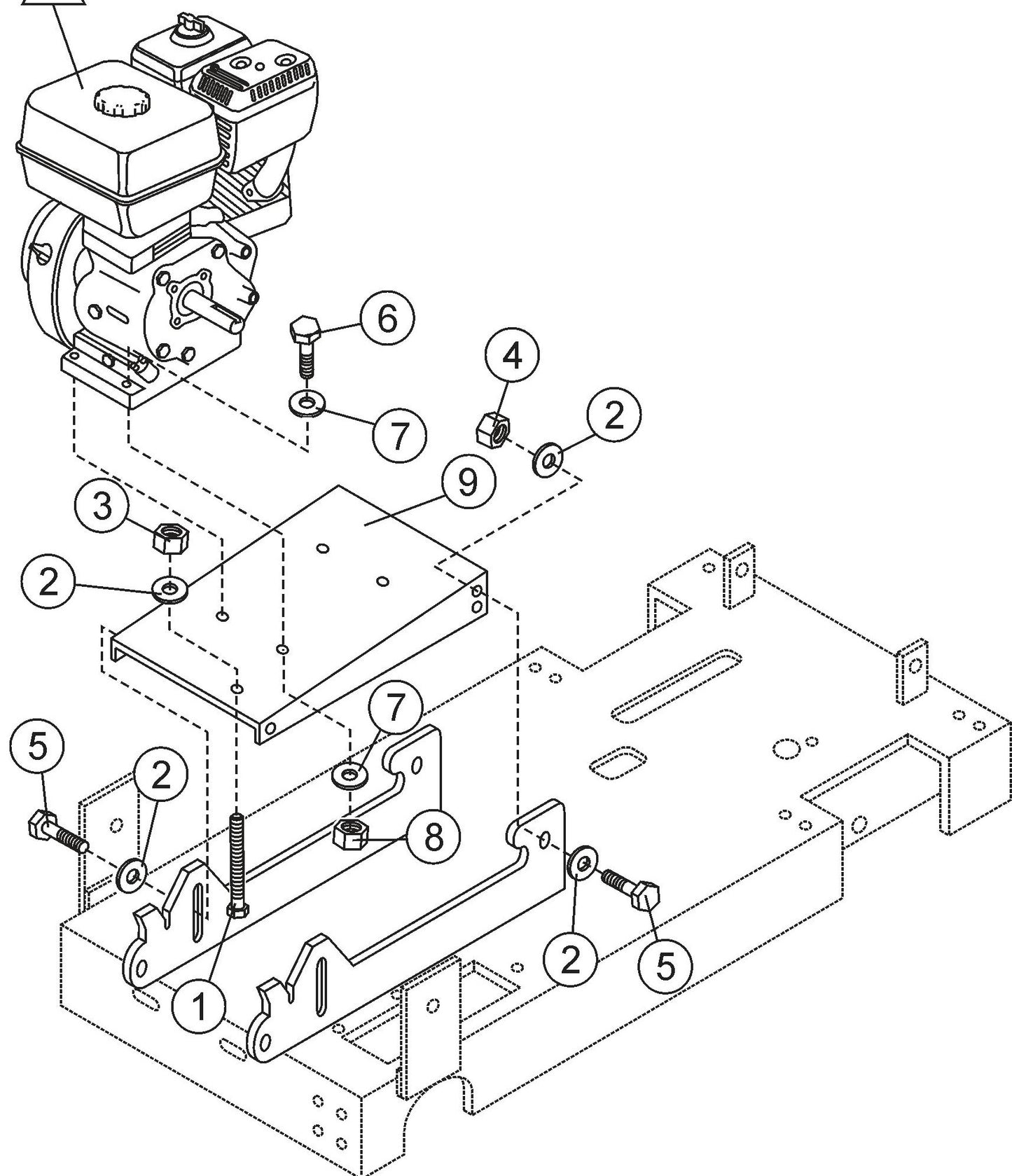 13HP Honda Engine Mount Assembly Parts SP2 13H20A SP2 S20H20A For Multiquip
