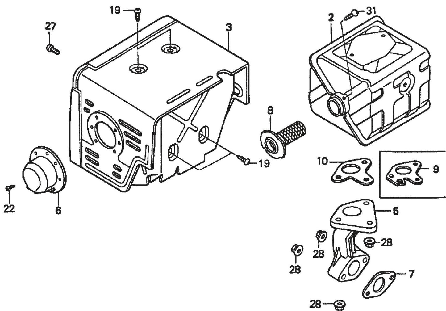 Honda GX390K1QWT2 Engine Muffler Assembly Parts For SP2 13H20 S13H20 S20H20 By Multiquip