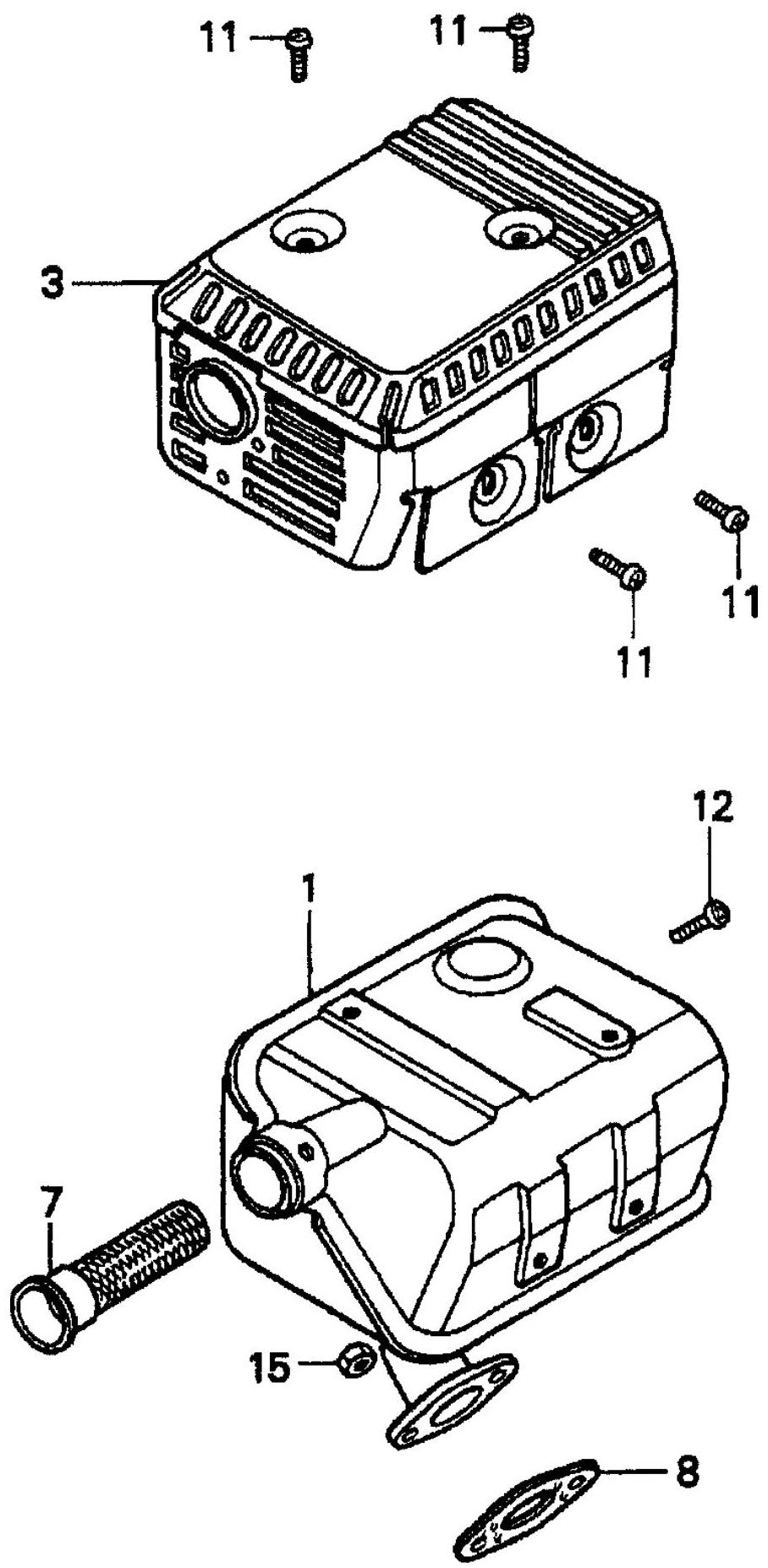HONDA GX160K1TX2 Engine Muffler Assembly Parts For T20H/QP202TH By Multiquip