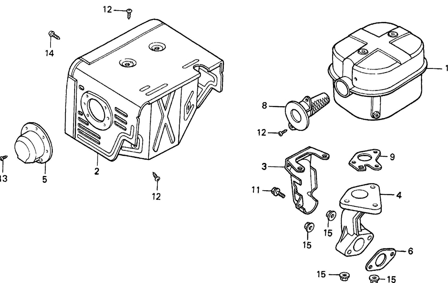 MVH304GHB Honda GX340K1SMX2 Muffler Assembly Parts