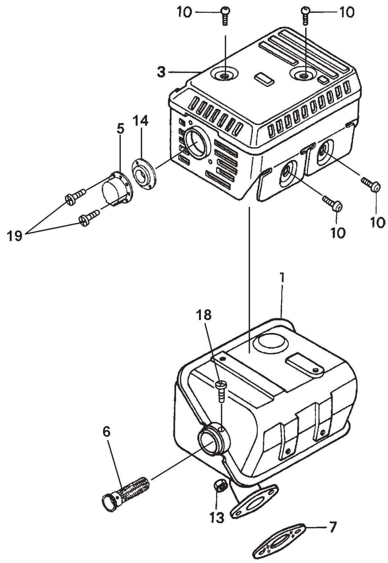 MVHR60HW HONDA GX120K1SM12  Muffler Assembly Parts