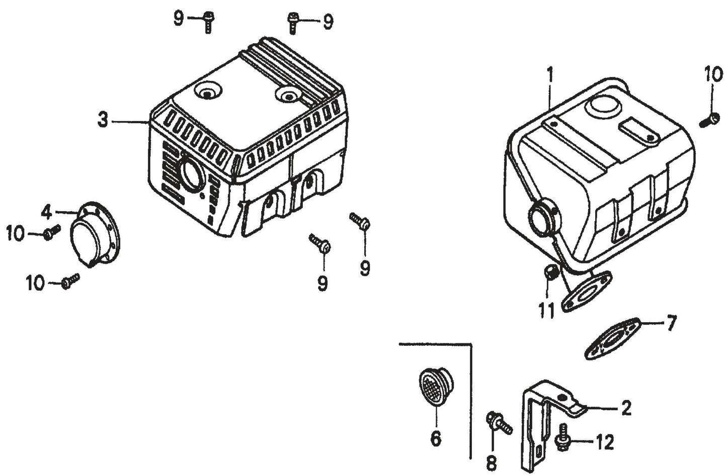 HONDA GX200QXC9 Muffler Assembly Parts For FCG1 Series by Multiquips