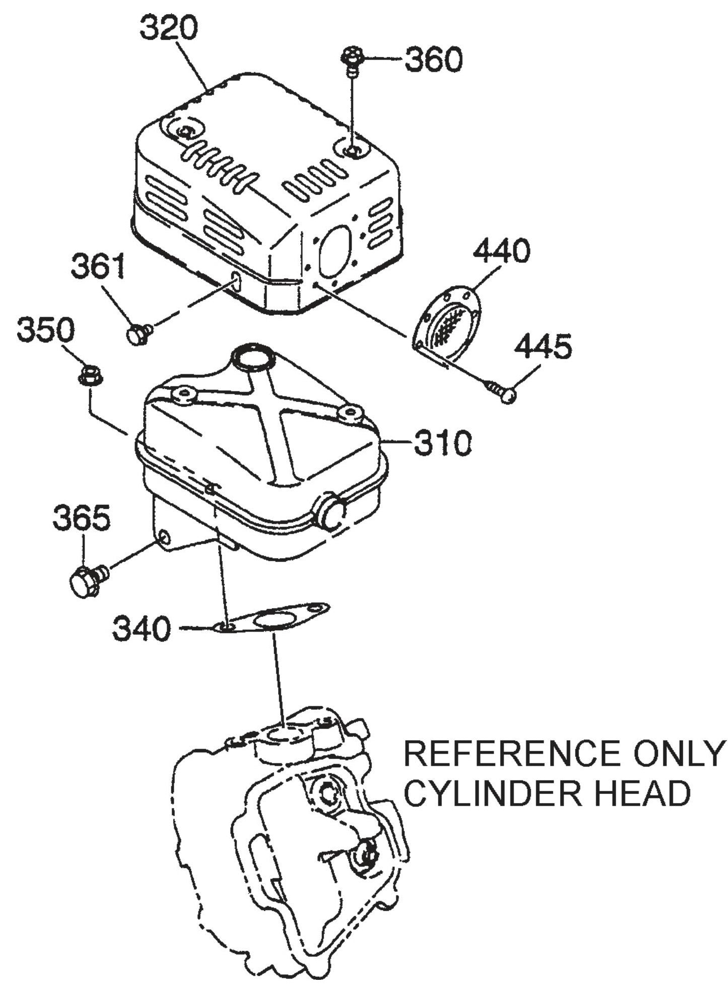 QP4TE ROBIN EX270D50220 Engine Muffler Assembly Parts By Multiquip