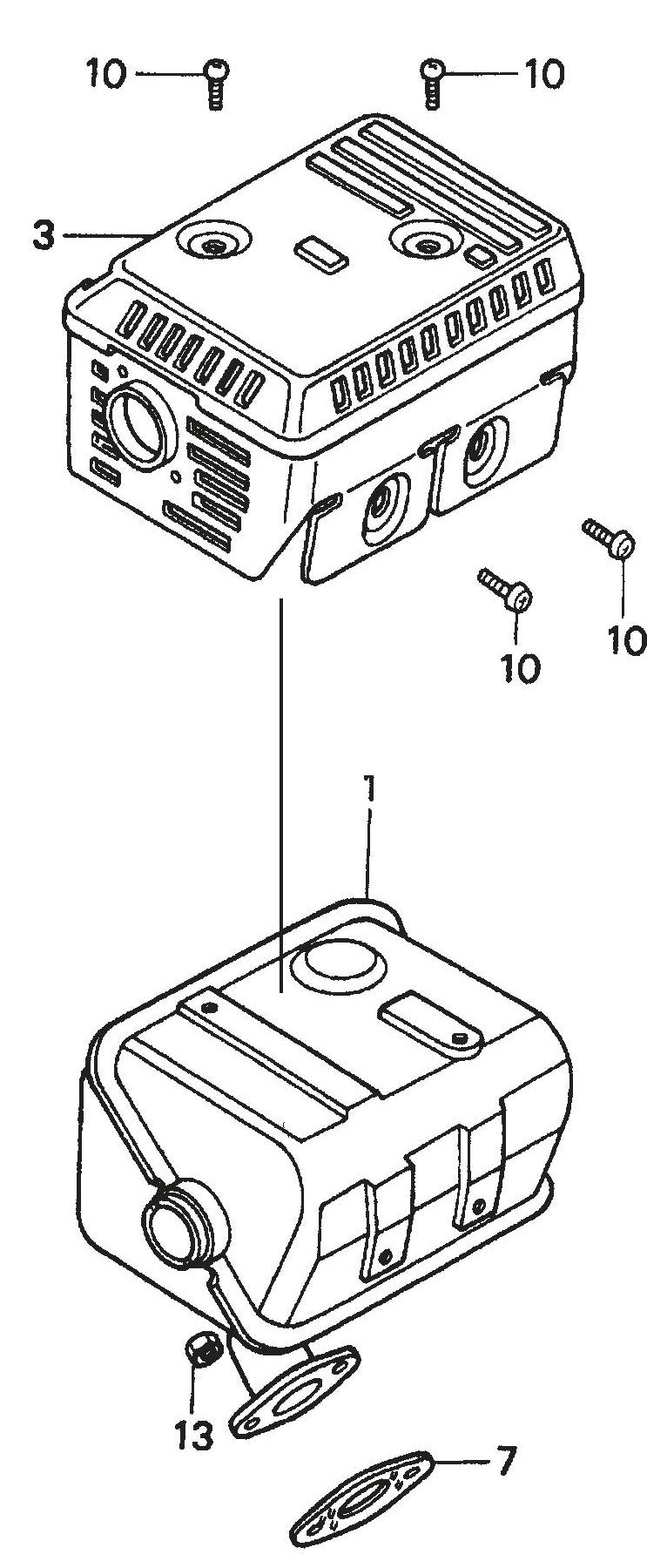 MQ MQD305 / MQD306 / MQD306HA HONDA GX120K1QX2 ENGINE Muffler Assembly Parts By Multiquip