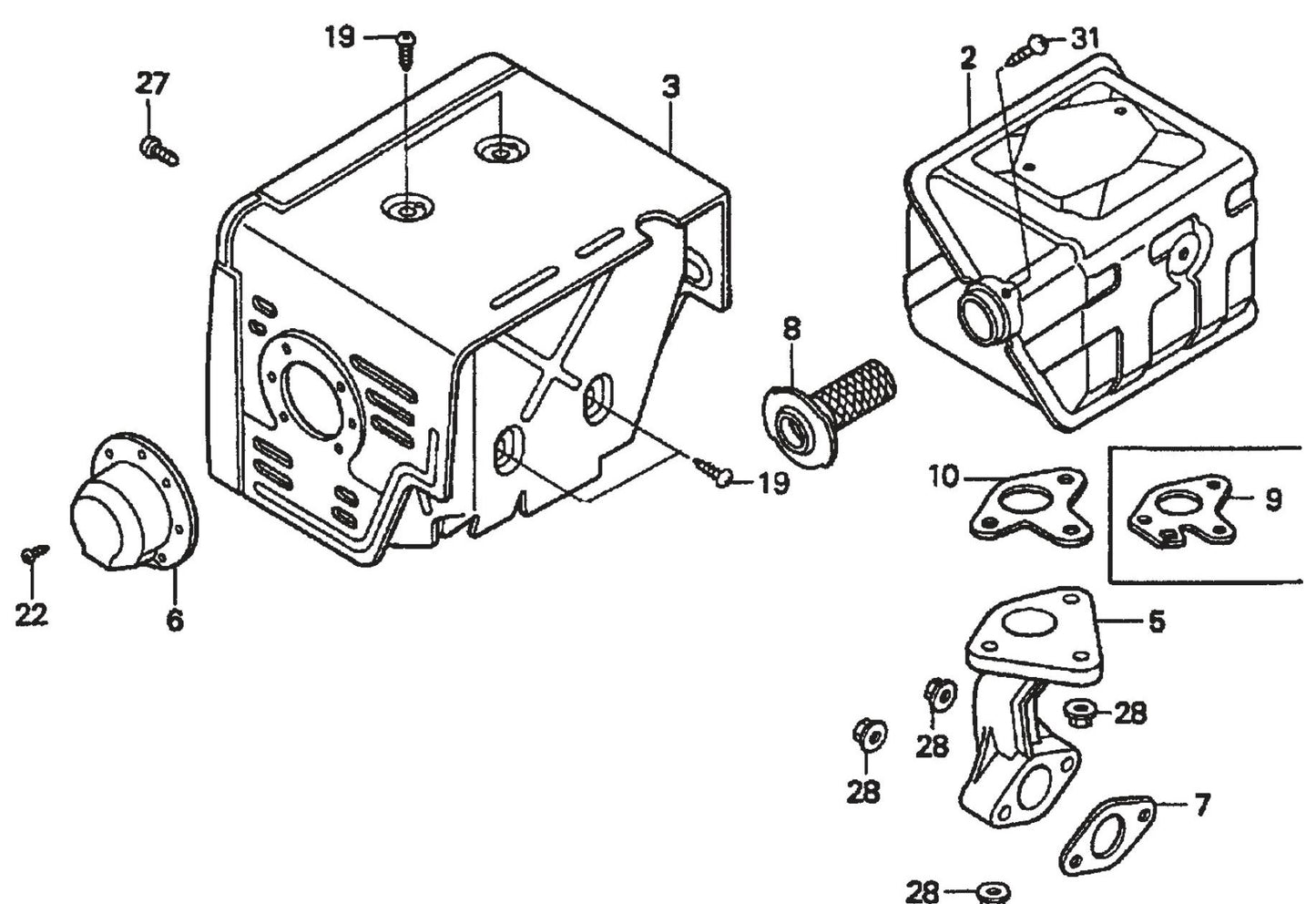 Honda GX390K1QWT2 Engine Muffler Assembly Parts For SP2 CE13H20 SCE13H20 SCE20H20 By Multiquip